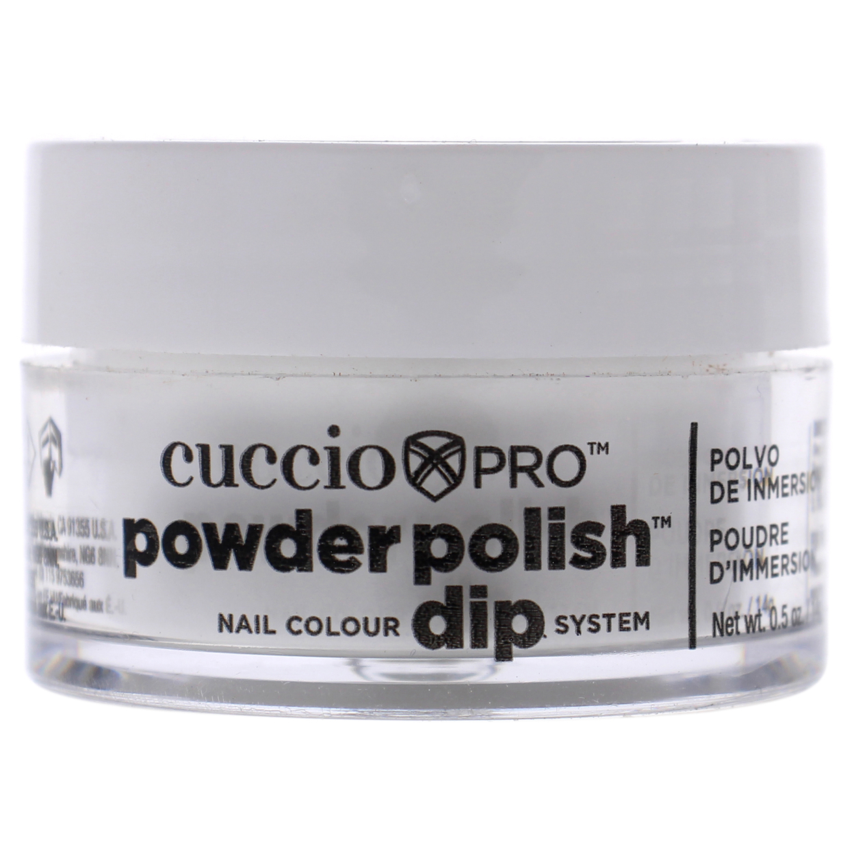Cuccio Colour Pro Powder Polish Nail Colour Dip System - White With Silver Mica Nail Powder 0.5 Oz