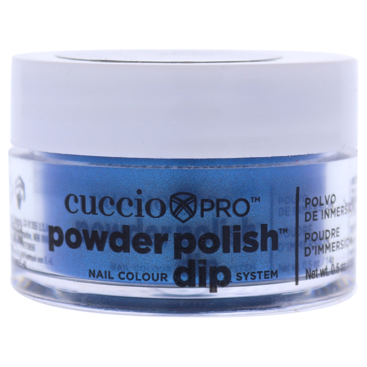Cuccio Colour Pro Powder Polish Nail Colour Dip System - Deep Blue With Blue Mica Nail Powder 0.5 Oz