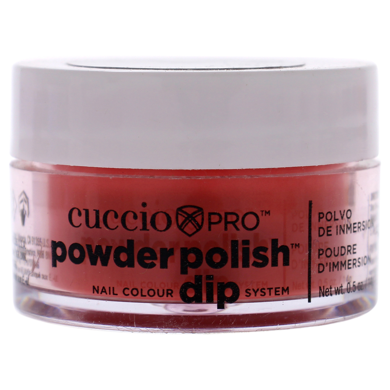 Cuccio Colour Pro Powder Polish Nail Colour Dip System - Red With Orange Undertones Nail Powder 0.5 Oz
