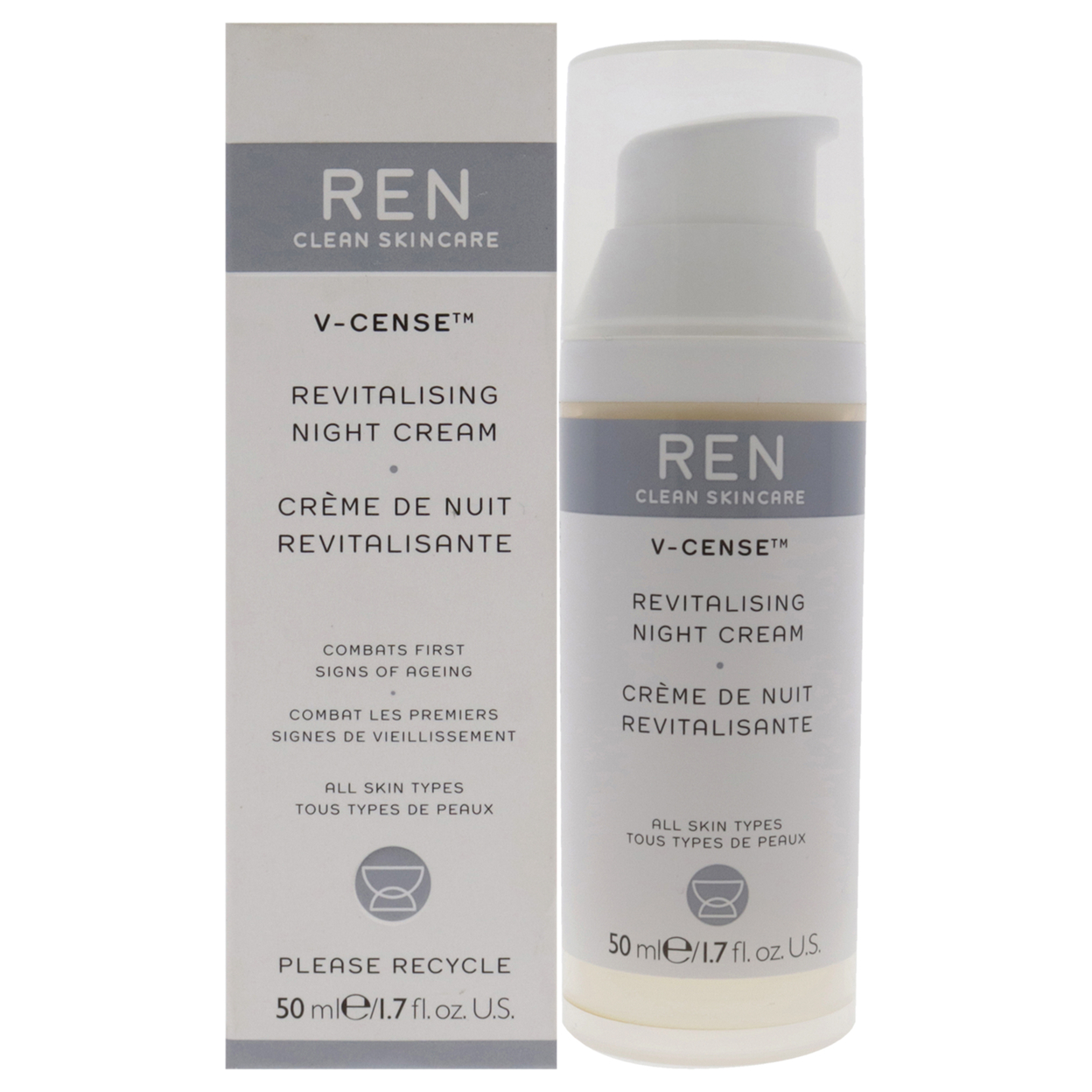 Ren V-Cense Revitalising Night Cream 1.7 Oz