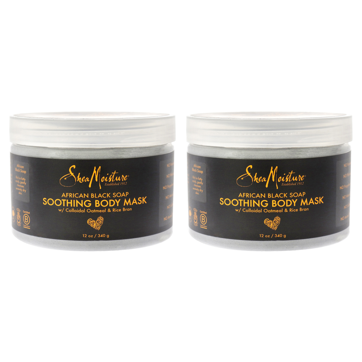 Shea Moisture African Black Soap Soothing Body Mask - Pack Of 2 12 Oz
