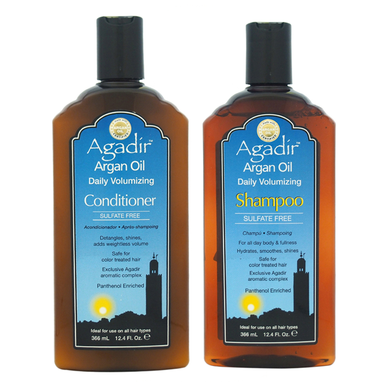 Agadir Argan Oil Daily Volumizing Shampoo And Conditioner Kit 12.4oz Shampoo, 12.4oz Conditioner 2 Pc Kit