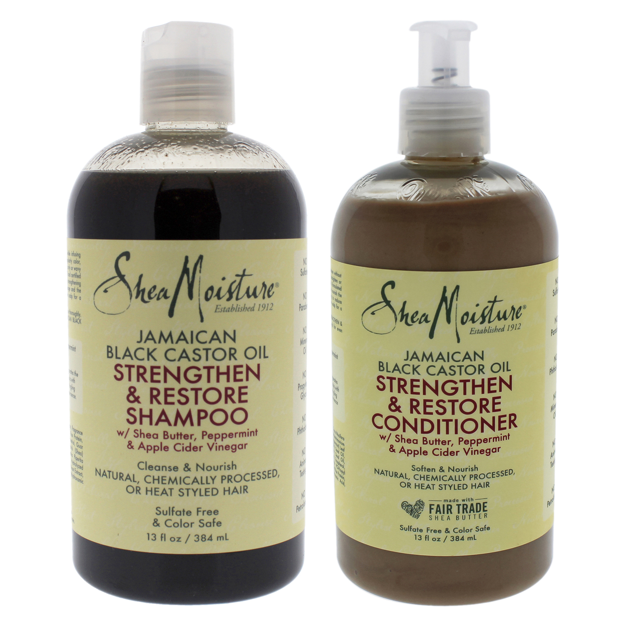 Shea Moisture Jamaican Black Castor Oil Strengthen And Grow Kit 13oz Shampoo, 11oz Conditioner 2 Pc Kit