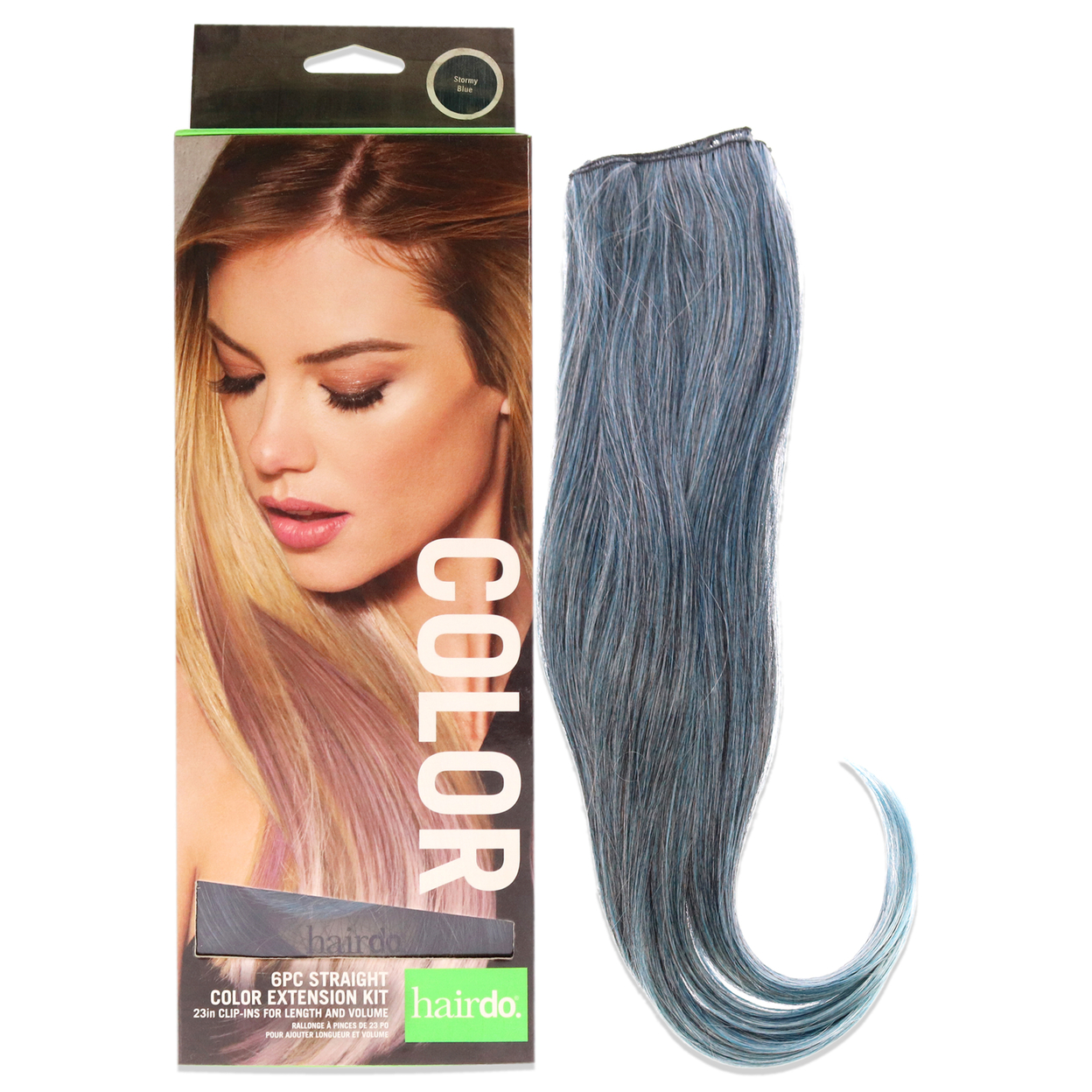 Hairdo Straight Color Extension Kit - Stormy Blue Hair Extension 6 X 23 Inch