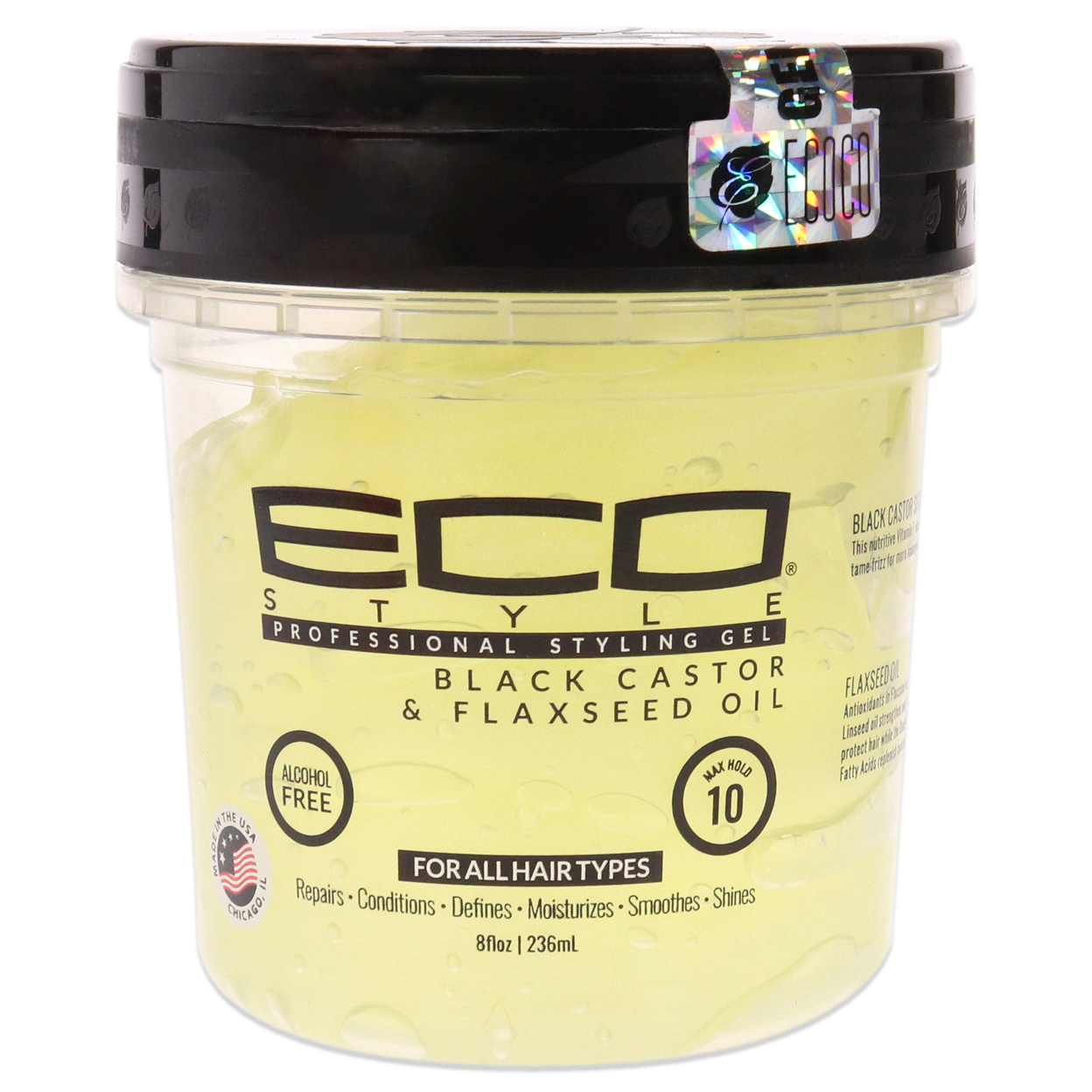Ecoco Eco Shine Gel - Black Castor And Flaxseed 8 Oz