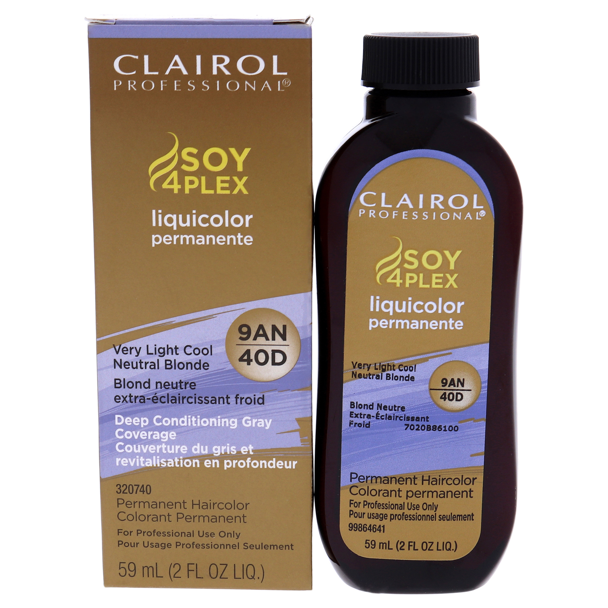 Clairol Professional Liquicolor Permanent Hair Color - 40D Very Light Cool Neutral Blonde Hair Color 2 Oz
