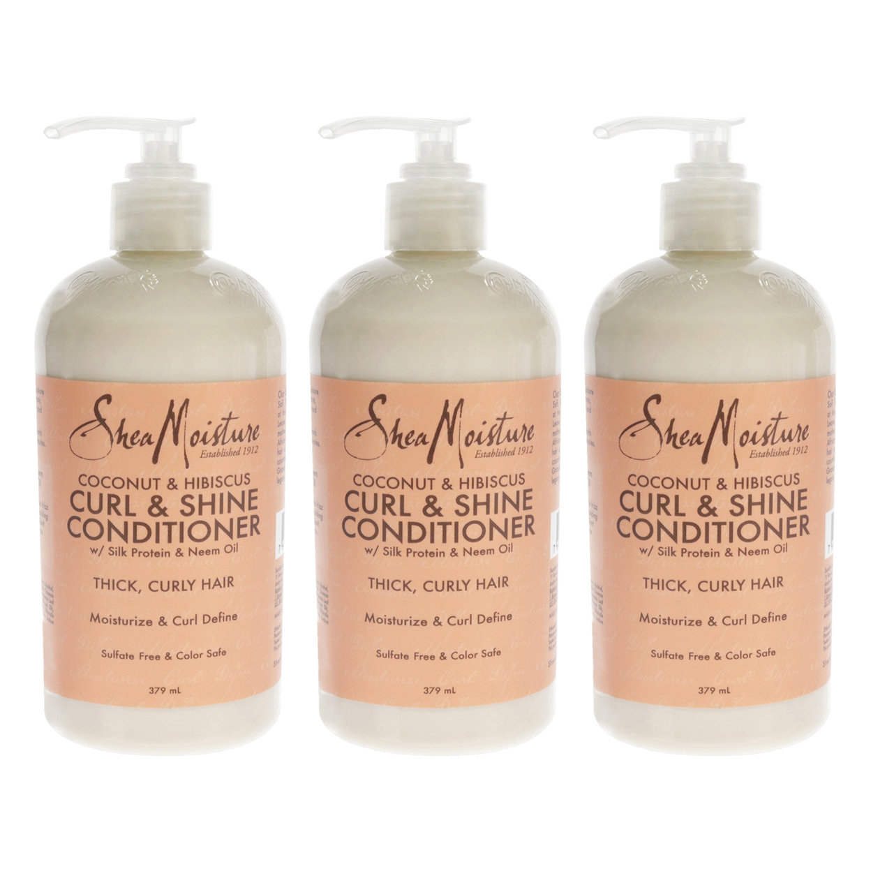 Shea Moisture Coconut And Hibiscus Curl Shine Conditioner - Pack Of 3 13 Oz