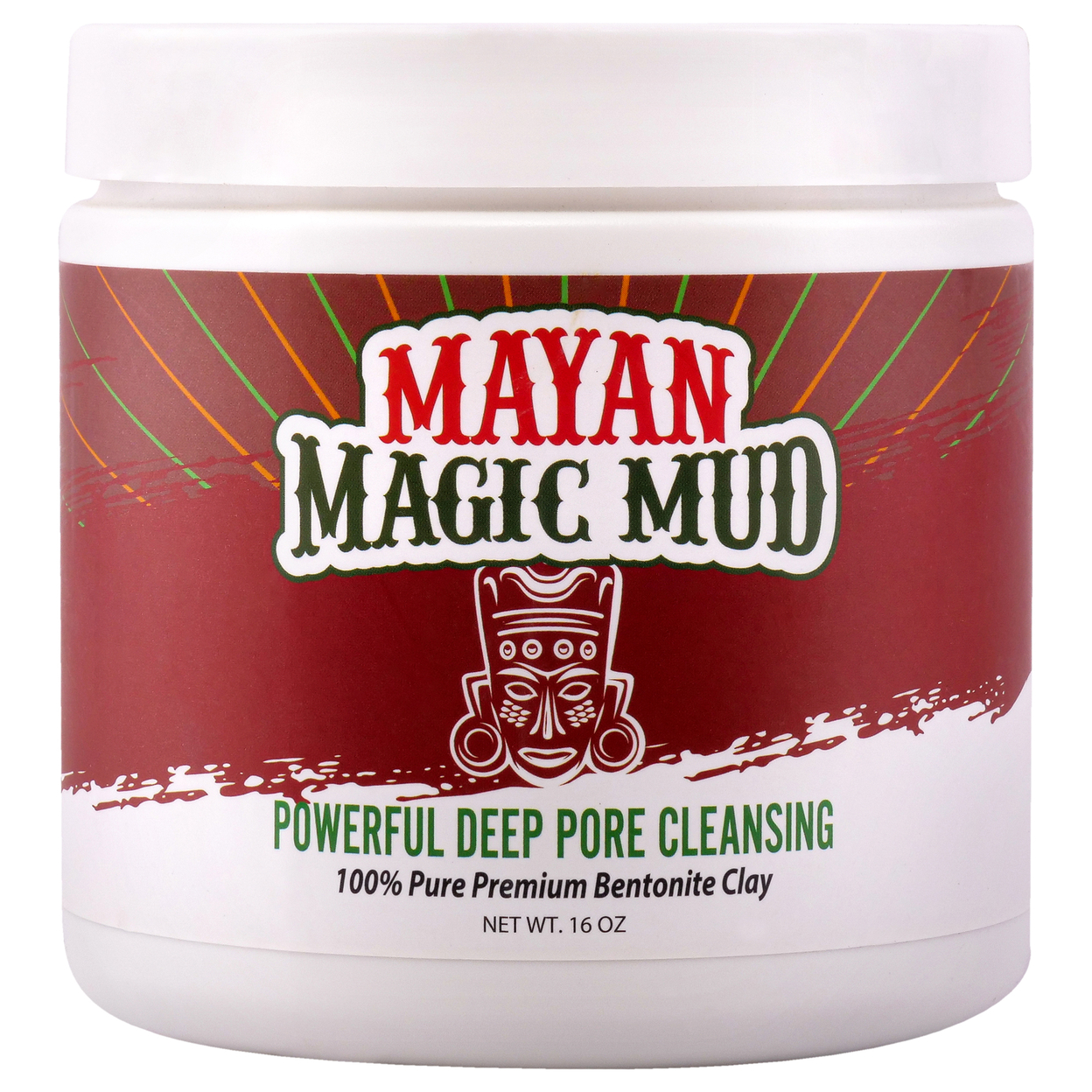 Mayan Magic Mud Powerful Deep Pore Cleansing White Kaolin Clay Cleanser 16 Oz