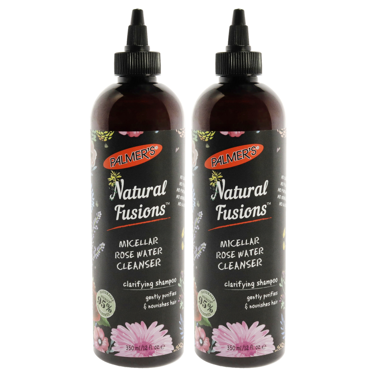 Palmers Natural Fusions Micellar Rose Water Cleanser Clarifying Shampoo - Pack Of 2 Shampoo 12 Oz