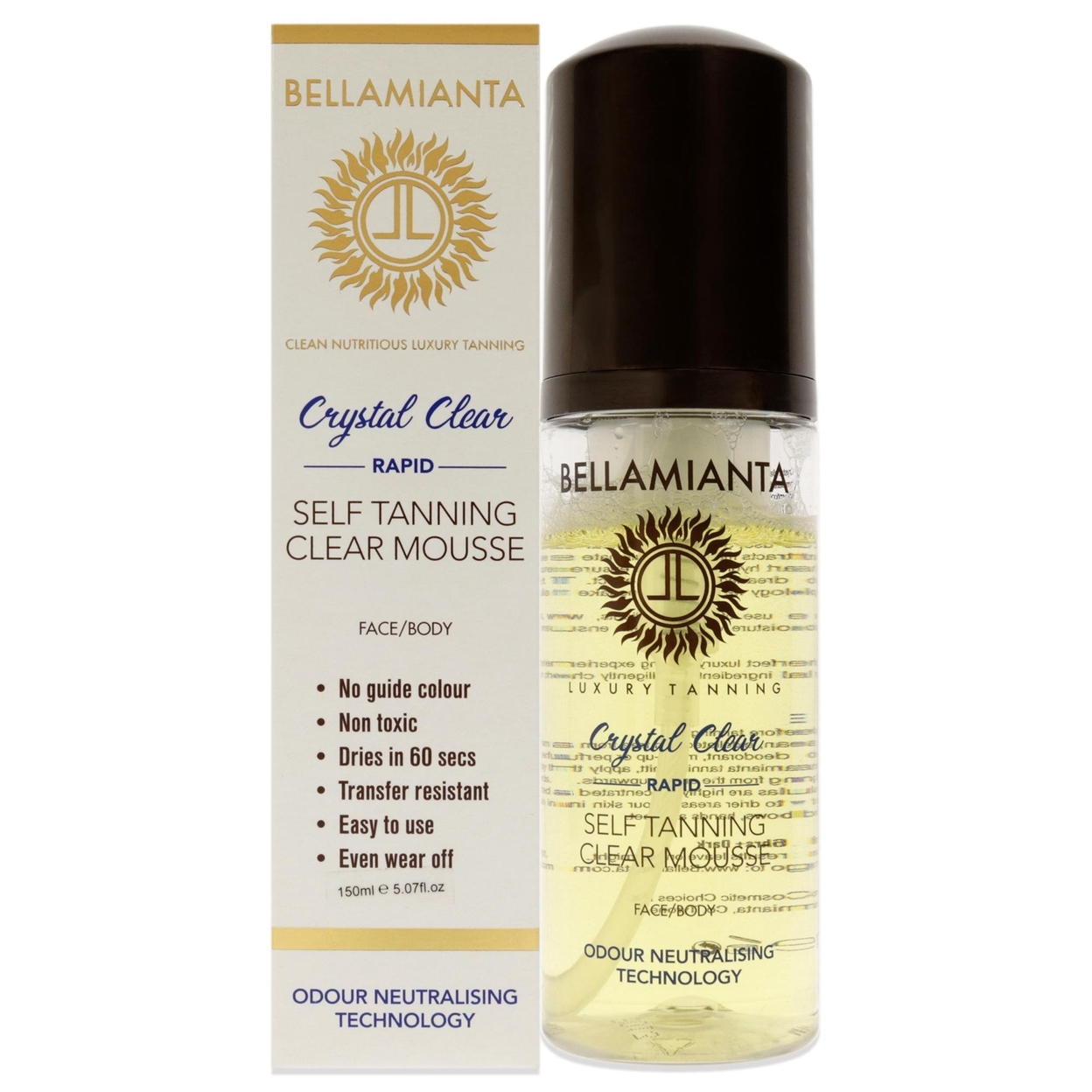 Bellamianta Rapid Self-Tanning Mousse - Crystal Clear Bronzer 5.07 Oz