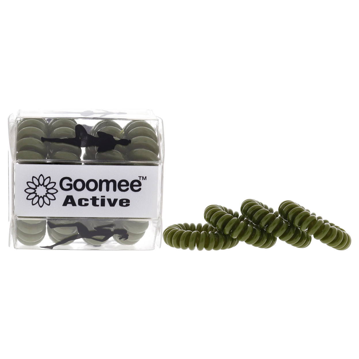 Goomee Active The Markless Hair Loop Set - Green Tough As Turf Hair Tie 4 Pc