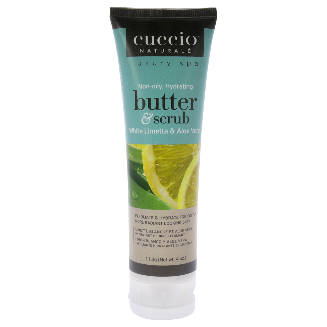 Cuccio Naturale Butter And Scrub - White Limetta And Aloe Vera 4 Oz