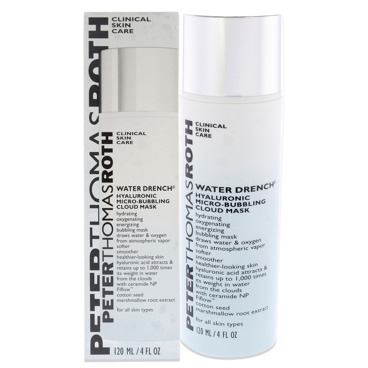 Peter Thomas Roth Water Drench Hyaluronic Micro-Bubbling Cloud Mask 4 Oz