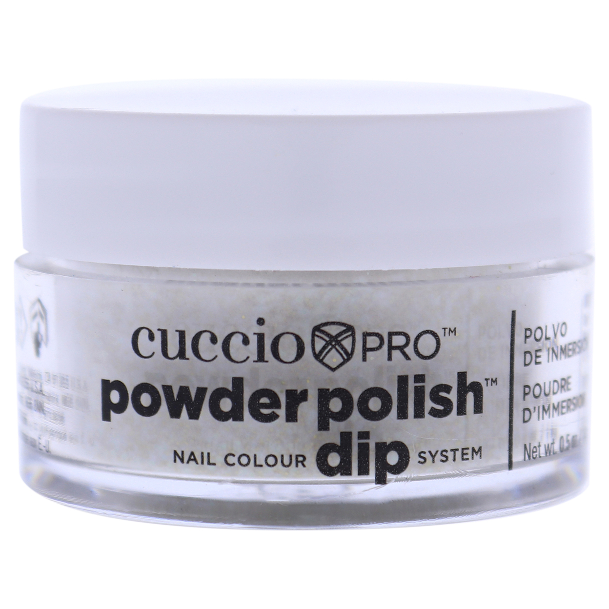 Cuccio Colour Pro Powder Polish Nail Colour Dip System - Gold Glitter Nail Powder 0.5 Oz