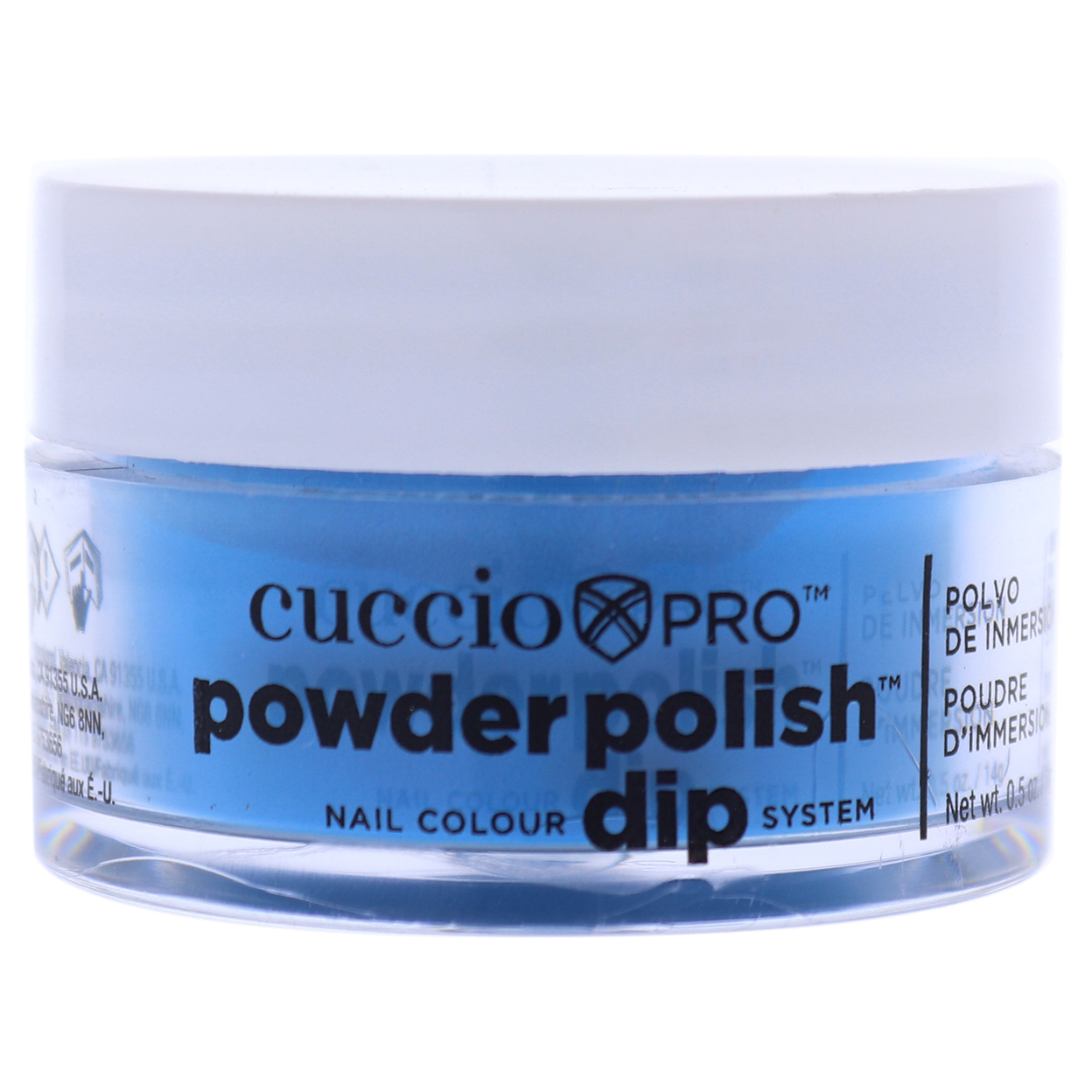 Cuccio Colour Pro Powder Polish Nail Colour Dip System - Neon Blue Nail Powder 0.5 Oz