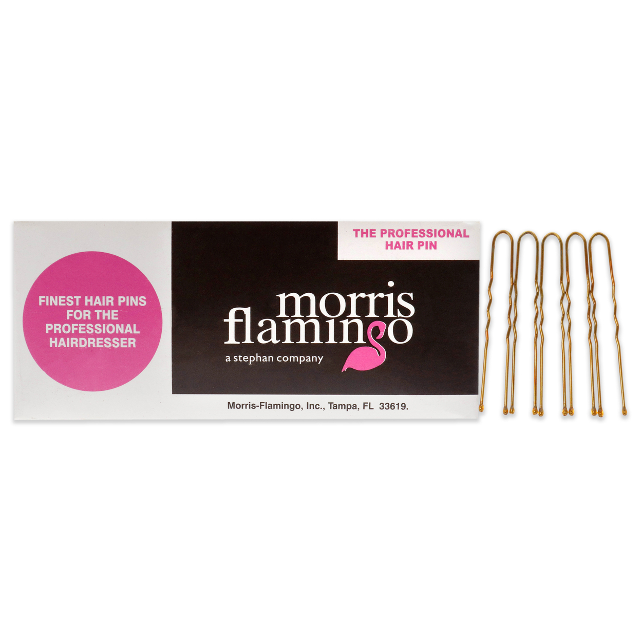 Morris Flamingo Crimped Ball Tipped Hair Pins - Brown Hair Pin 1.75 Inch