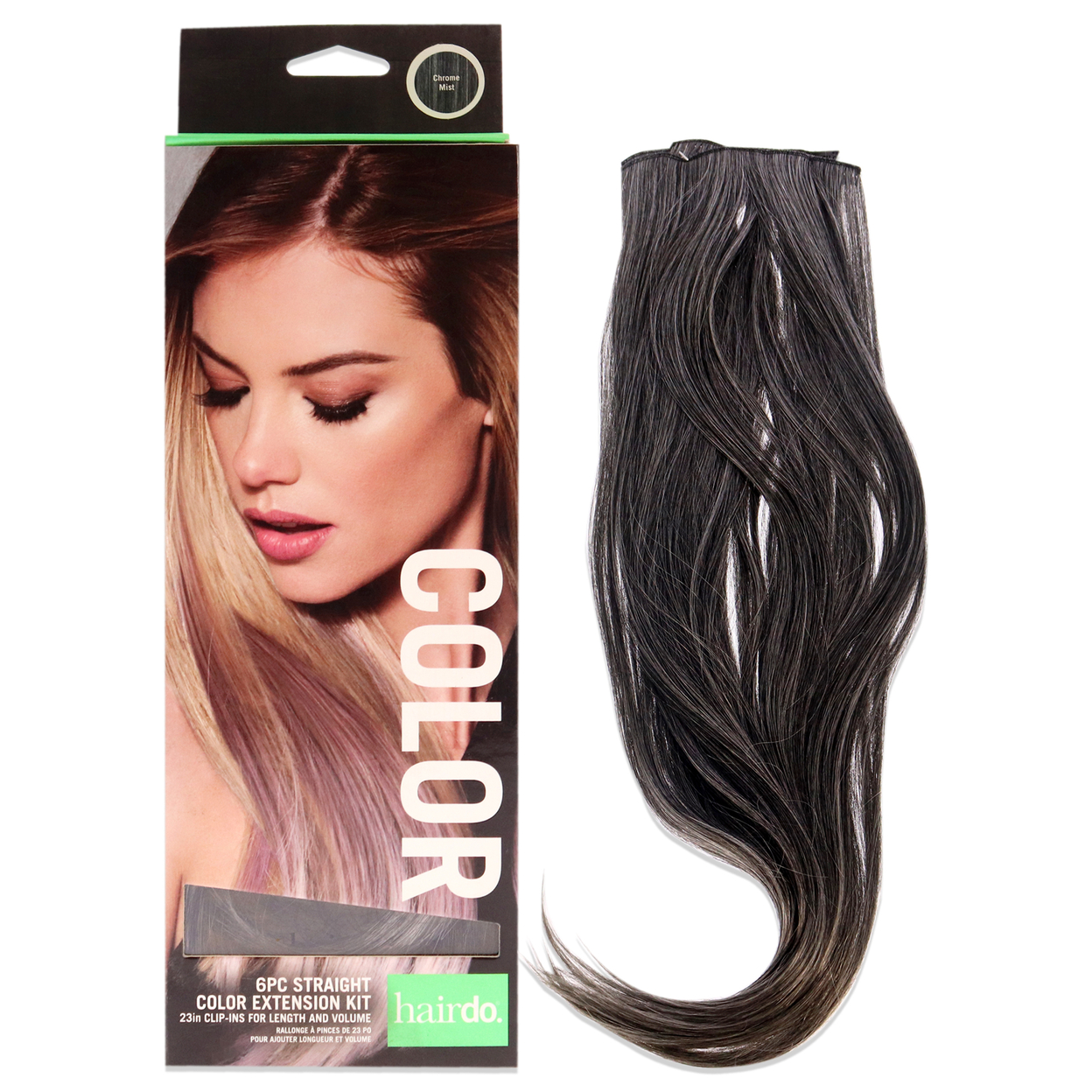 Hairdo Straight Color Extension Kit - Chrome Mist Hair Extension 6 X 23 Inch