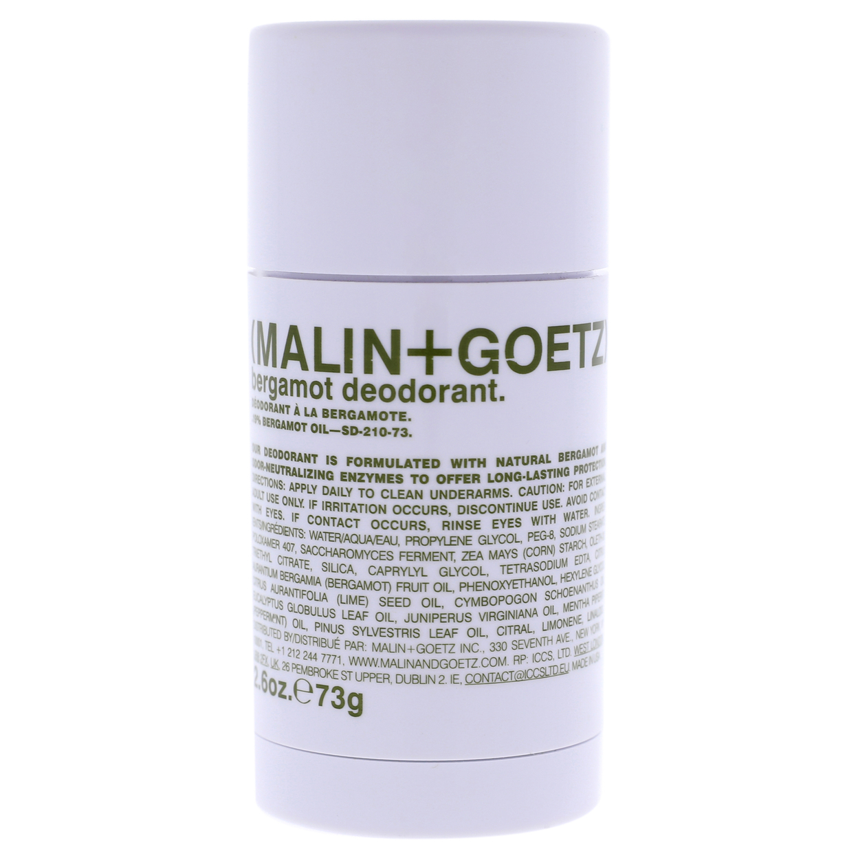 Malin + Goetz Unisex BATHBODY Bergamot Deodorant Stick 2.6 Oz