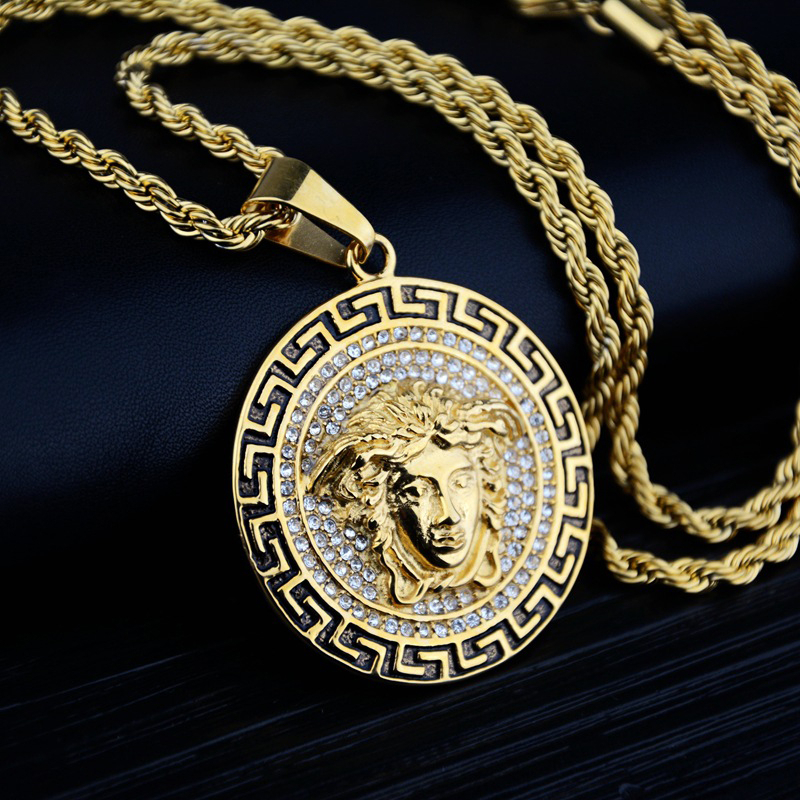 Retro Medusa Necklace Pendants - Gold