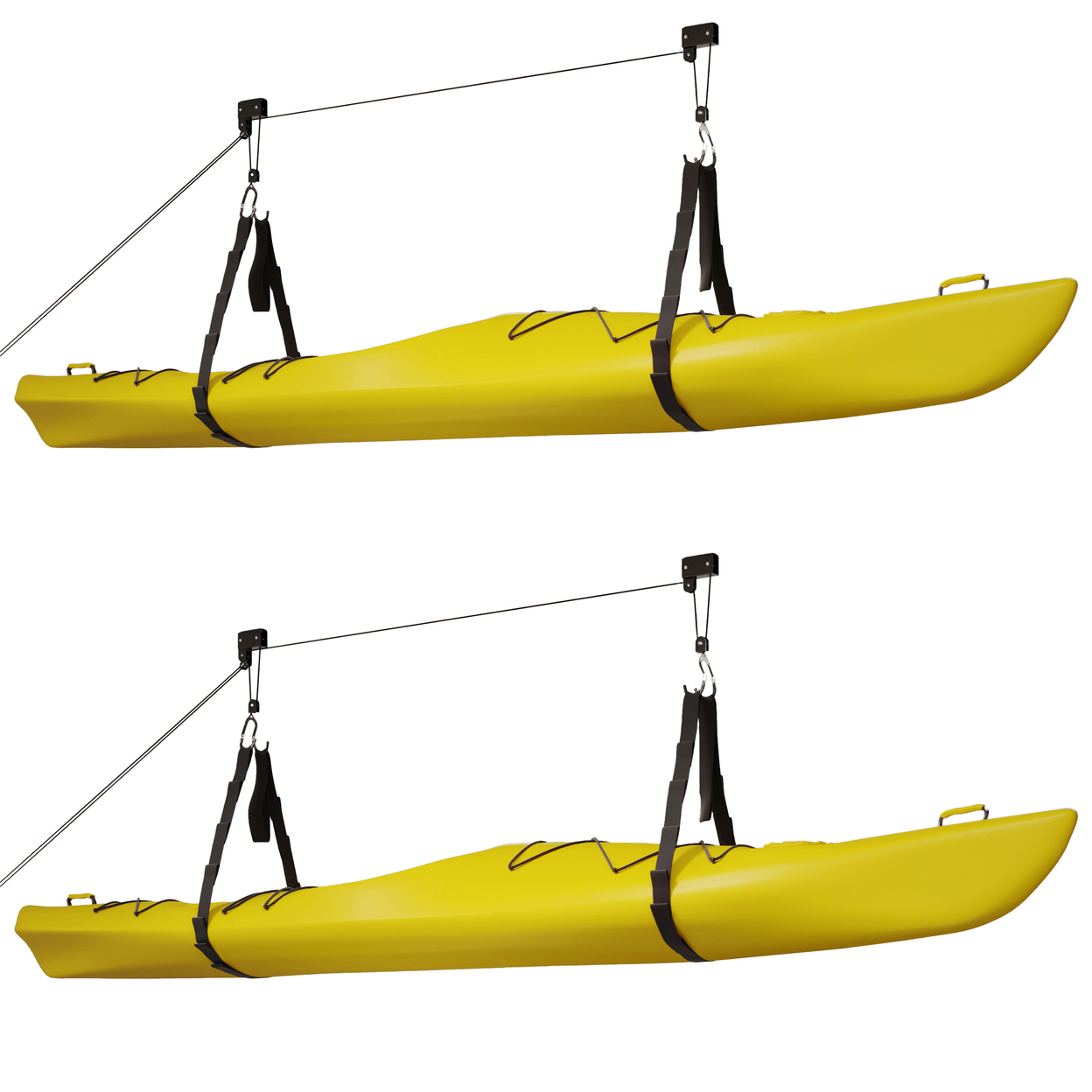 Kayak Hoist Lift Garage Storage Canoe Hoists 125 Lb Capacity - Two 2 Pack