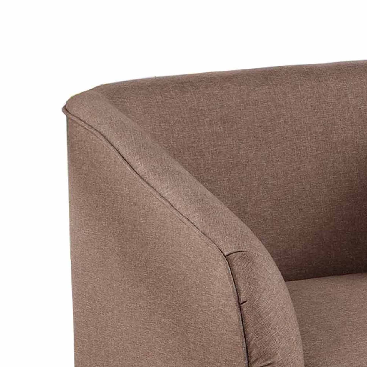 Tim 30 Inch Fabric Upholstered Accent Chair, 360 Swivel Seat, Brown- Saltoro Sherpi