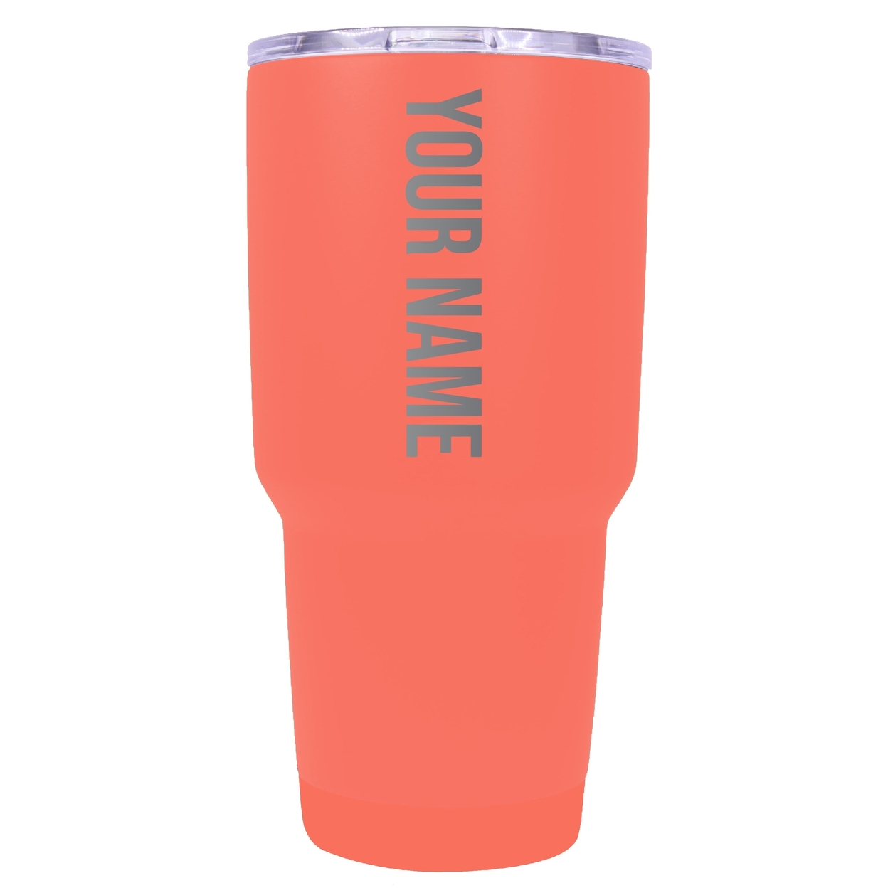 Customizable Laser Etched 24 Oz Insulated Stainless Steel Tumbler Personalized With Custom Name Or Message - Coral, Single