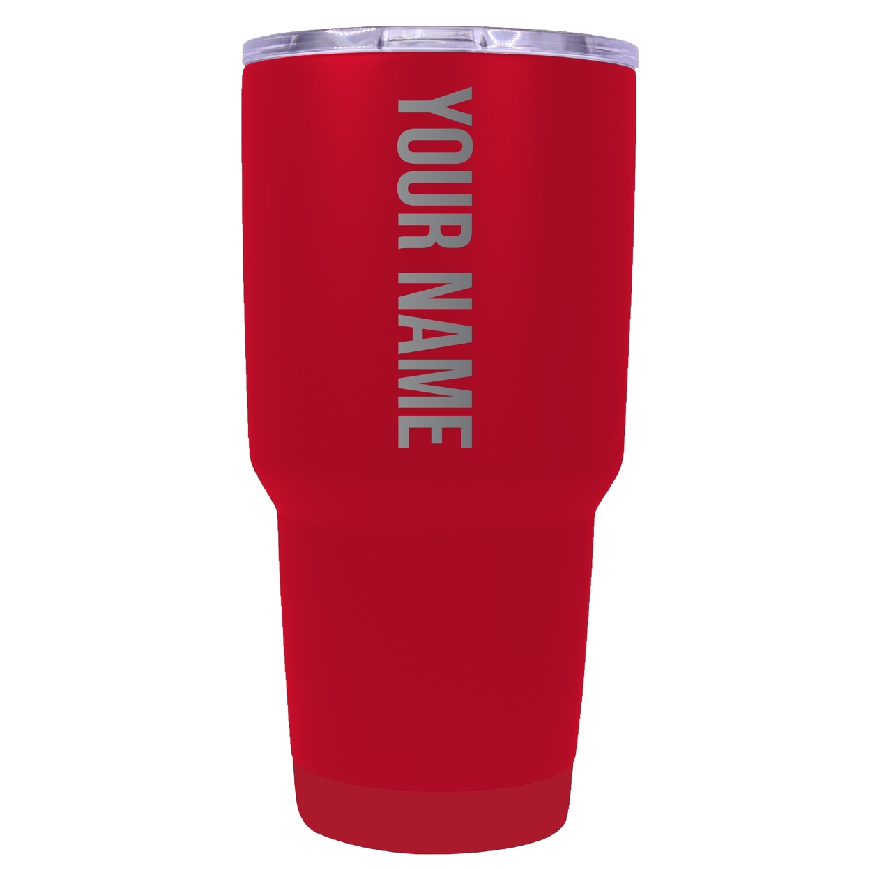 Customizable Laser Etched 24 Oz Insulated Stainless Steel Tumbler Personalized With Custom Name Or Message - Red, Single