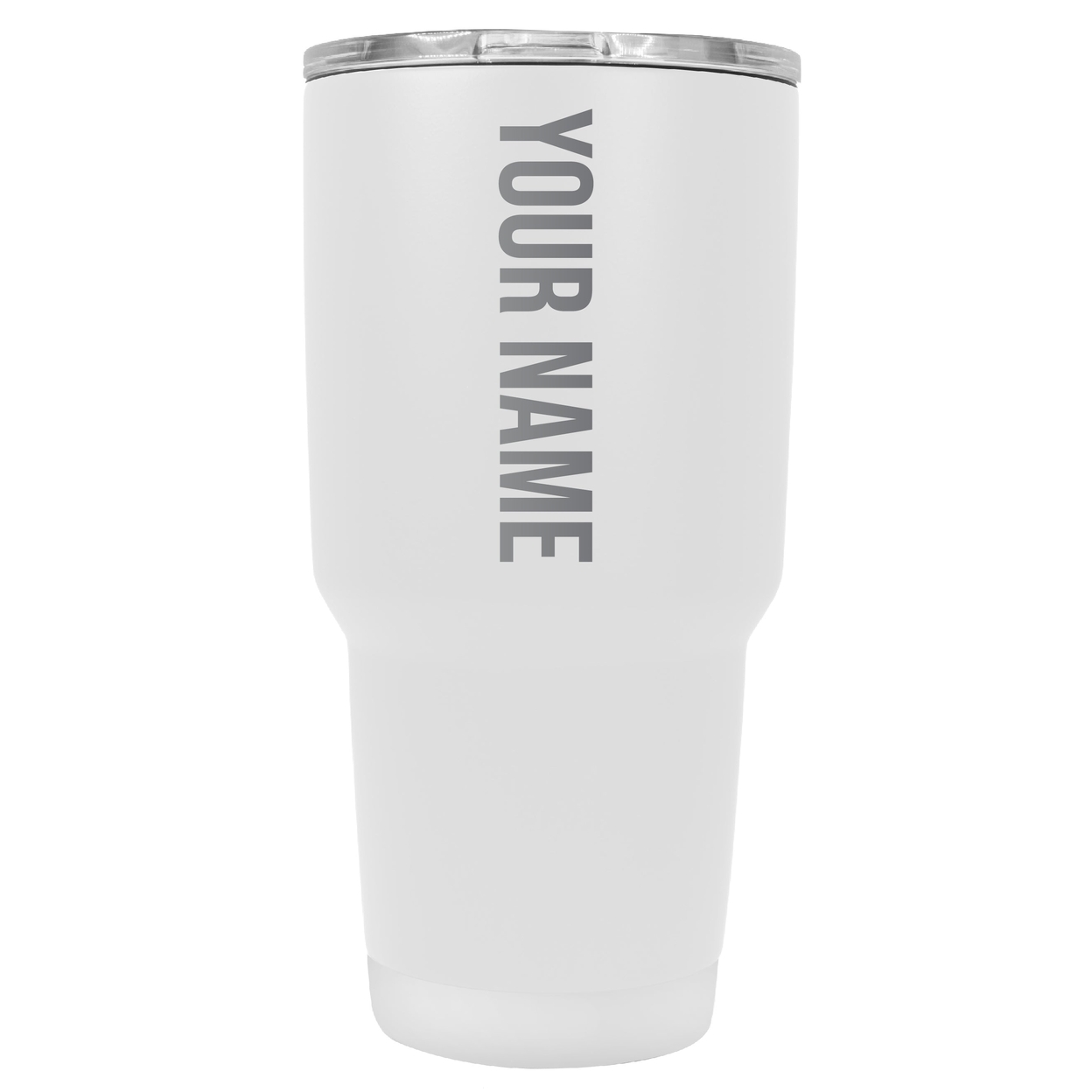 Customizable Laser Etched 24 Oz Insulated Stainless Steel Tumbler Personalized With Custom Name Or Message - White, Single