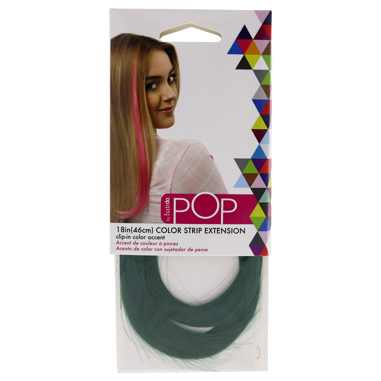 Hairdo Pop Color Strip Extension - Party Dress Green Hair Extension 18 Inch