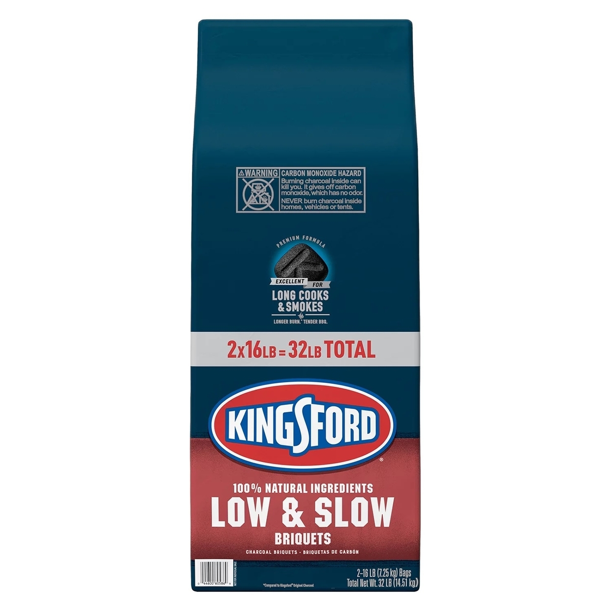 Kingsford Low & Slow Charcoal Briquettes, 16 Pound Bag (Pack Of 2)