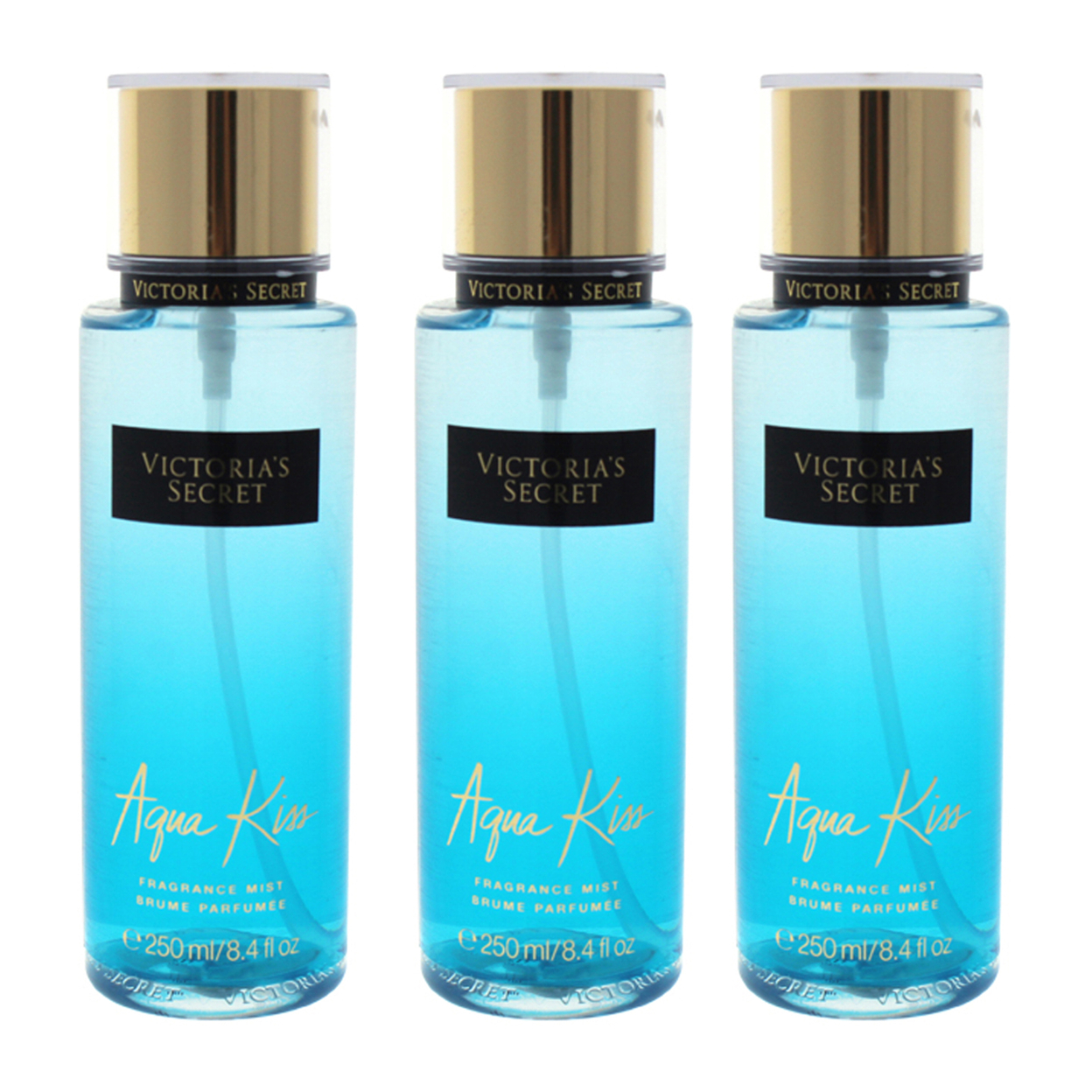 Victoria's Secret Aqua Kiss - Pack Of 3 Fragrance Mist 8.4 Oz
