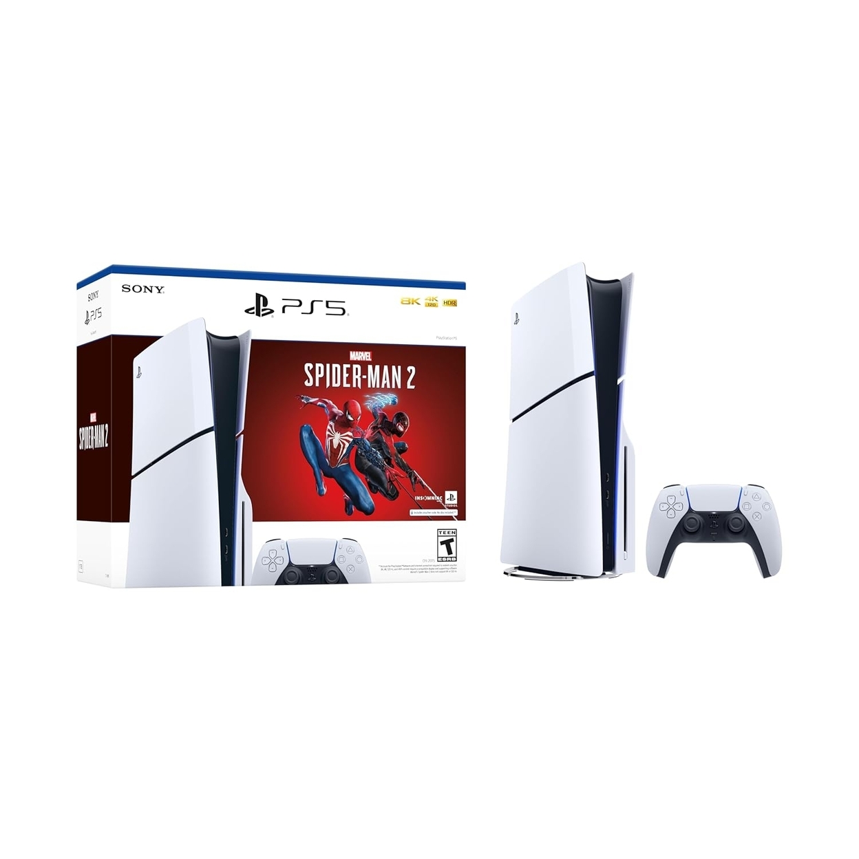 Sony - PlayStation 5 Slim Console – Marvel's Spider-Man 2 Bundle (Full Game Download Included) - White