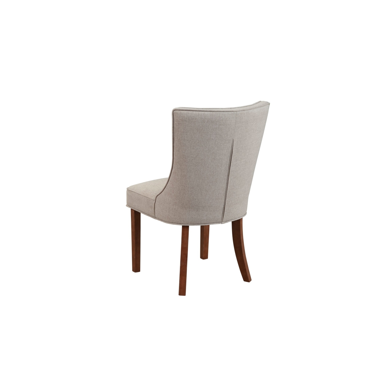 Paige 25 Inch Dining Side Chair, Fabric Upholstery, Set Of 2, Beige, Brown- Saltoro Sherpi