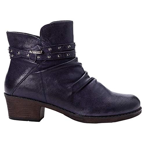 Propet Womens Roxie Casual Booties Shoes, Navy - Navy, 8.5-N