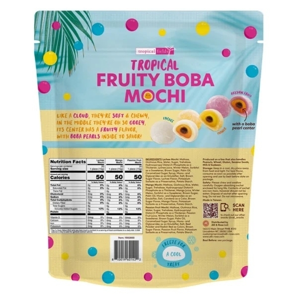 Tropical Fields Tropical Fruity Boba Mochi, 31.8 Ounce