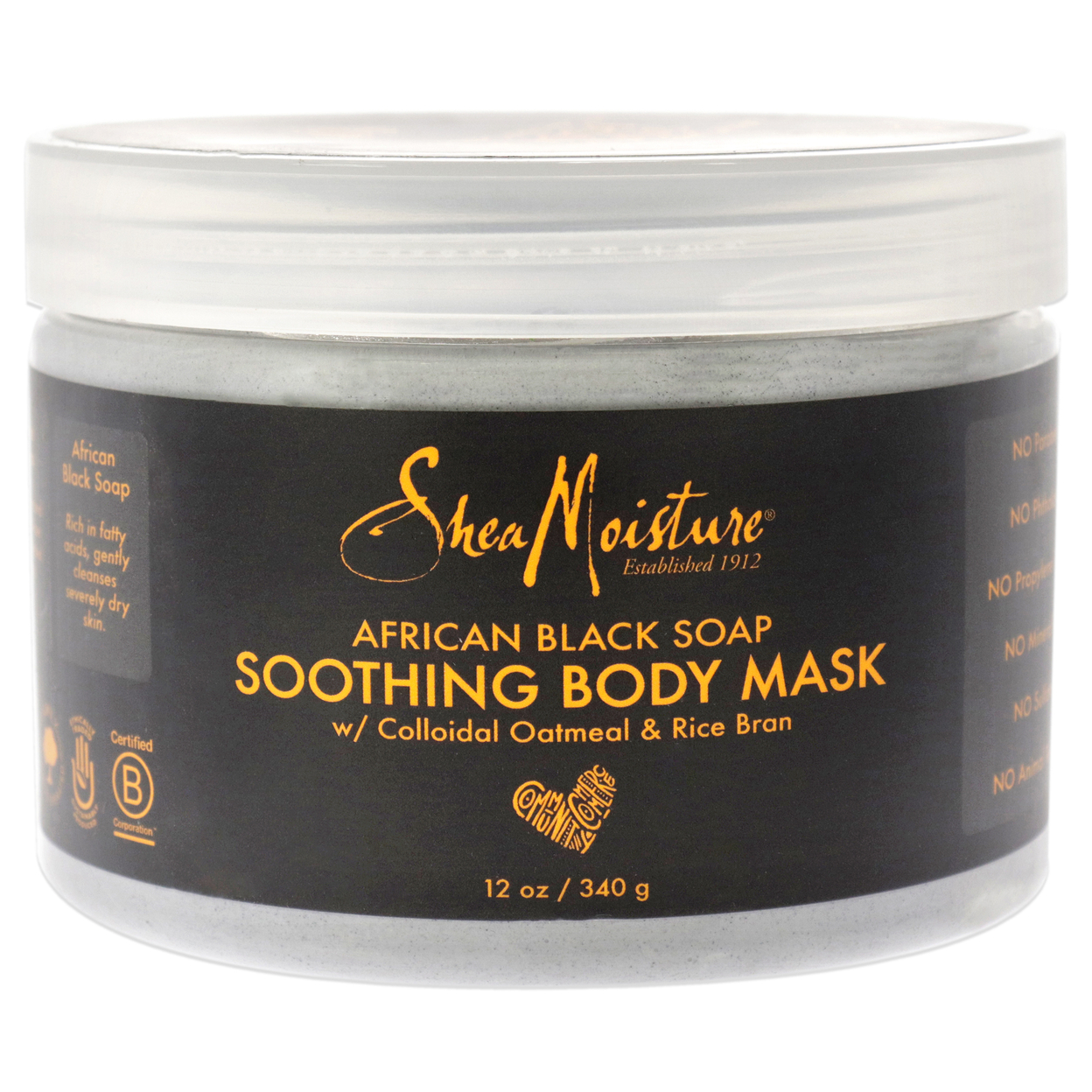 Shea Moisture African Black Soap Soothing Body Mask 12 Oz