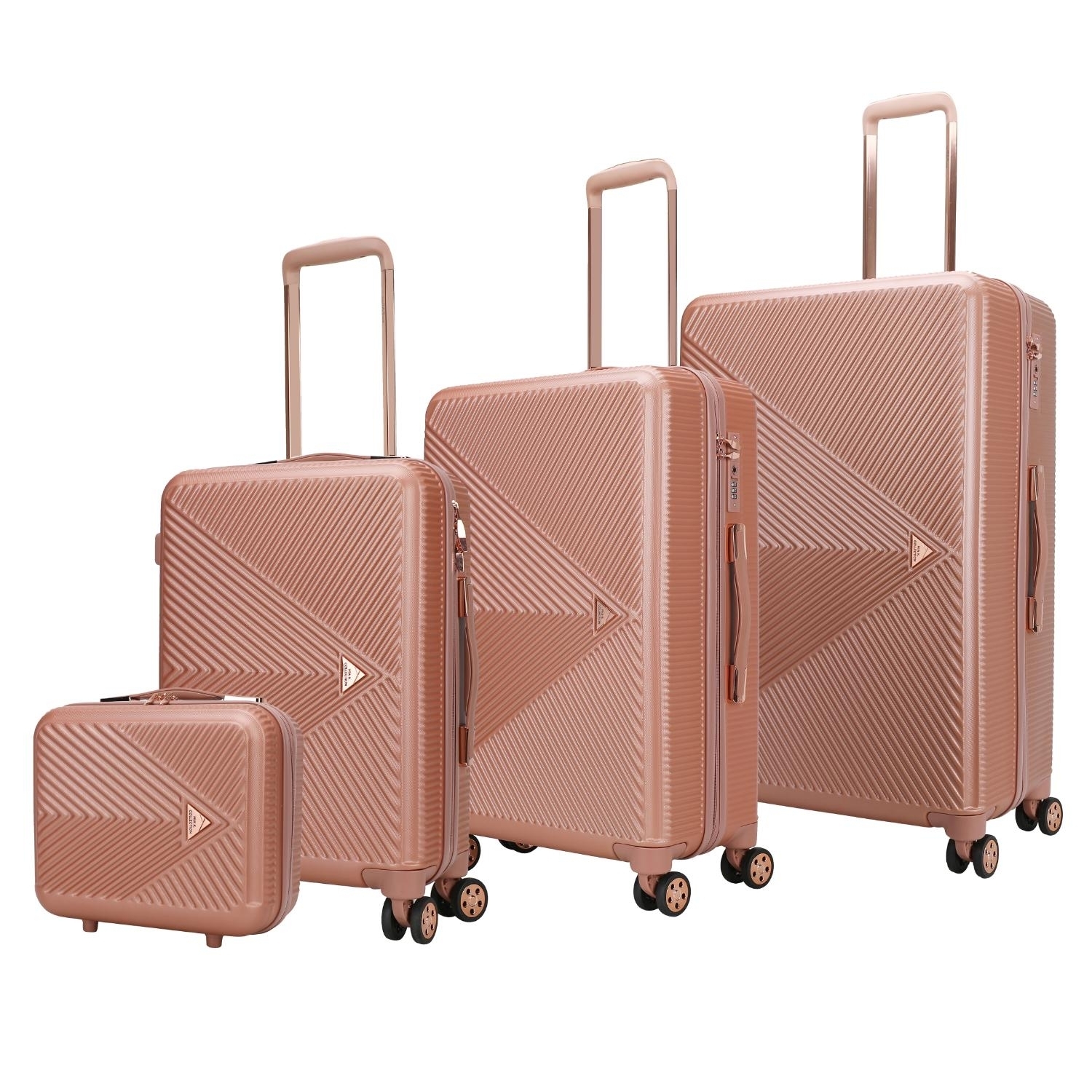 MKF Collection Felicity Luggage Set- 4-piece Set By Mia K - Rose Gold