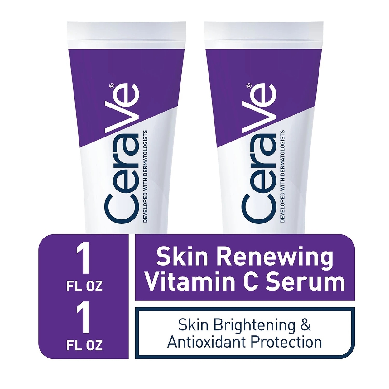 CeraVe Skin Renewing Vitamin C Serum, 1 Fluid Ounce (Pack Of 2)