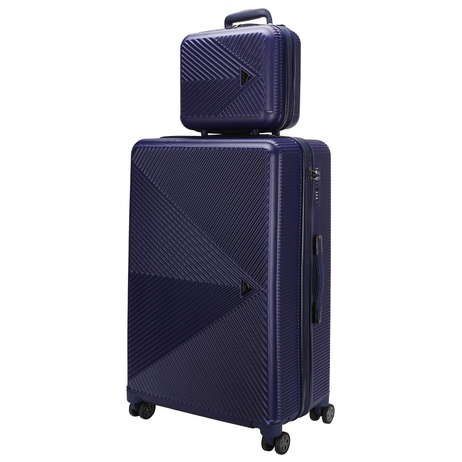 MKF Collection Felicity Carry-on Hardside Spinner And Cosmetic Case Set - 2 Pieces By Mia K. - Navy