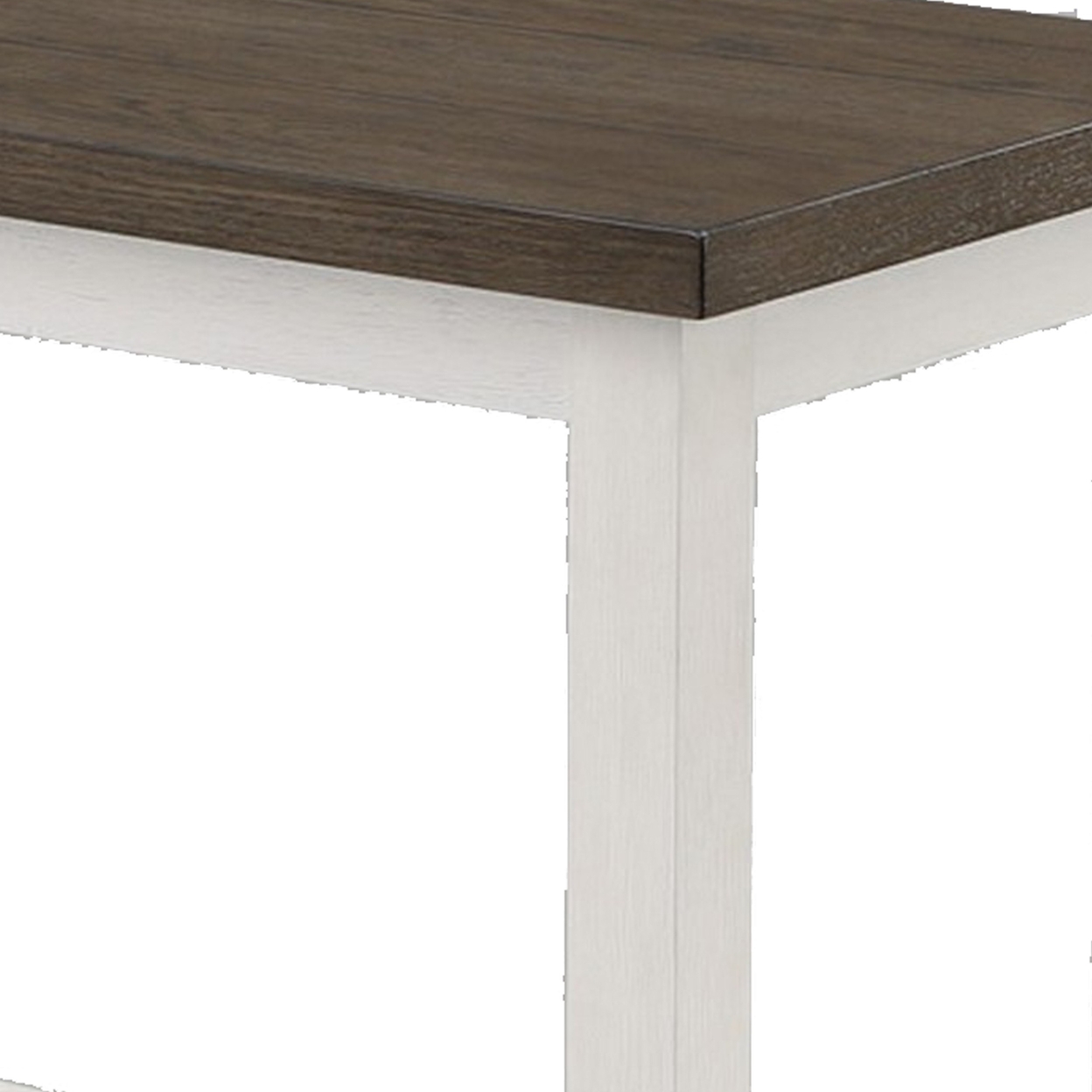 Mon 48 Inch Sofa Console Table, Open Shelf, Brown Surface, White Frame - Saltoro Sherpi