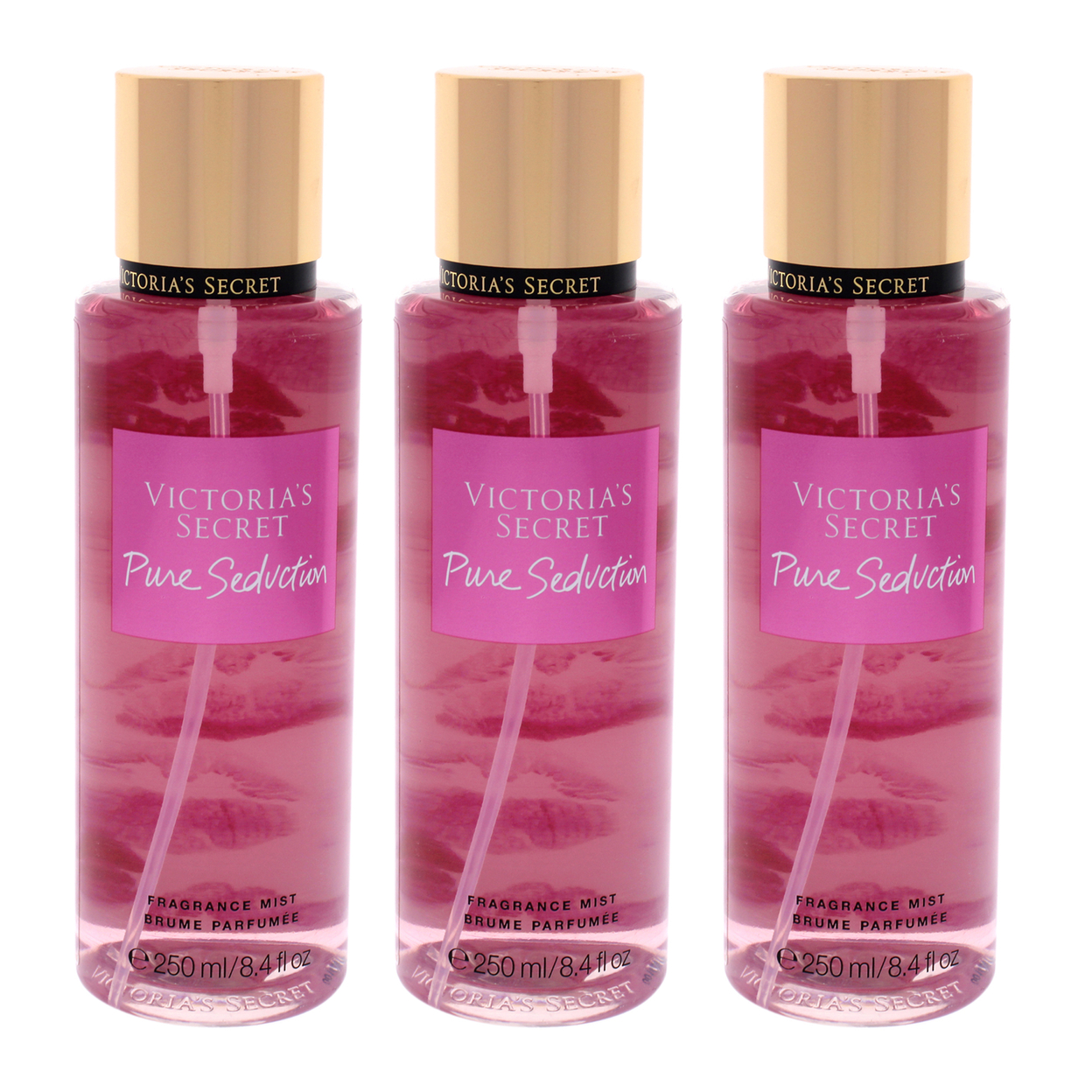Victoria's Secret Pure Seduction - Pack Of 3 Fragrance Mist 8.4 Oz
