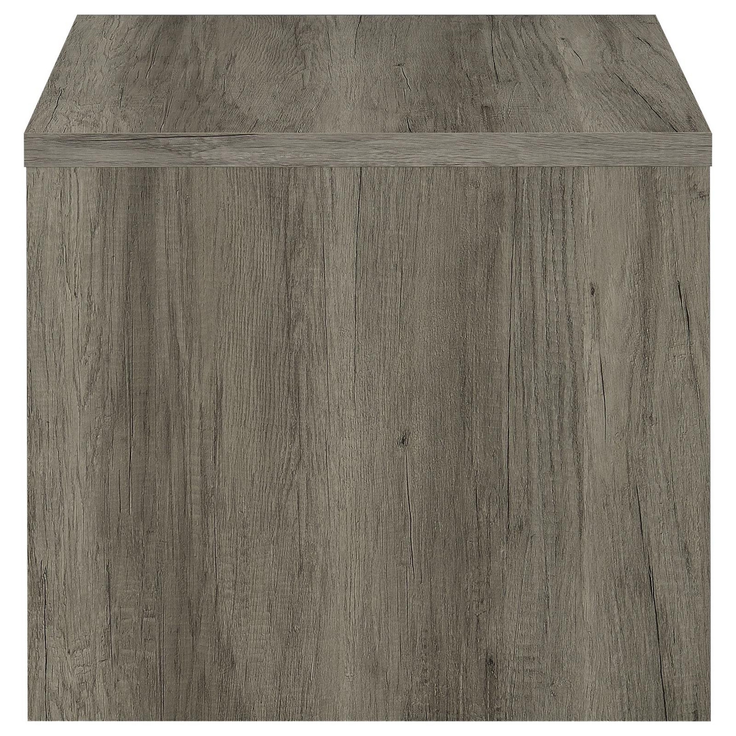 Lix 24 Inch Square End Table With 1 Drawer, Rustic Weathered Gray Finish -Saltoro Sherpi