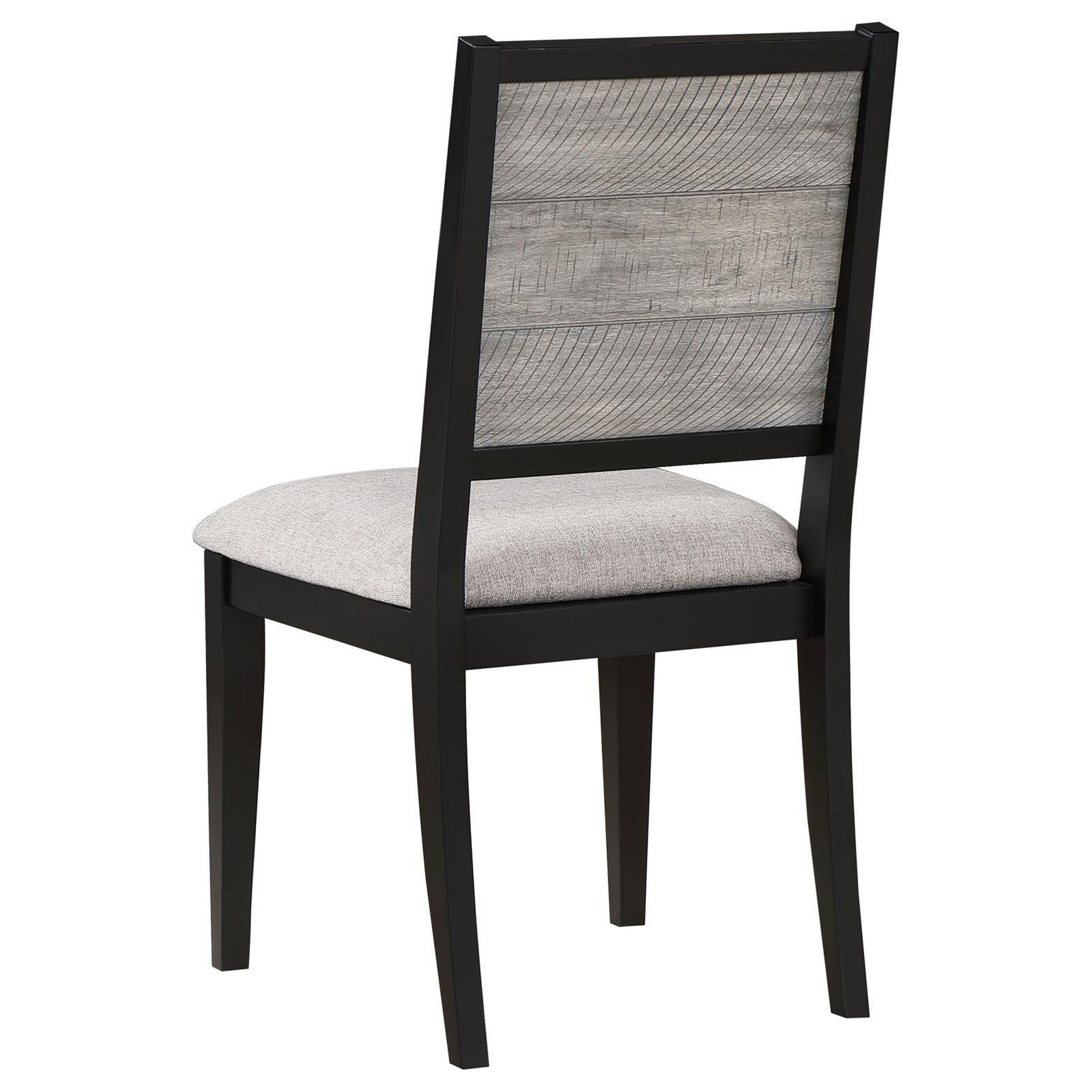 Elina 23 Inch Dining Chair, Set Of 2, Plank Style Back, Gray Polyester -Saltoro Sherpi