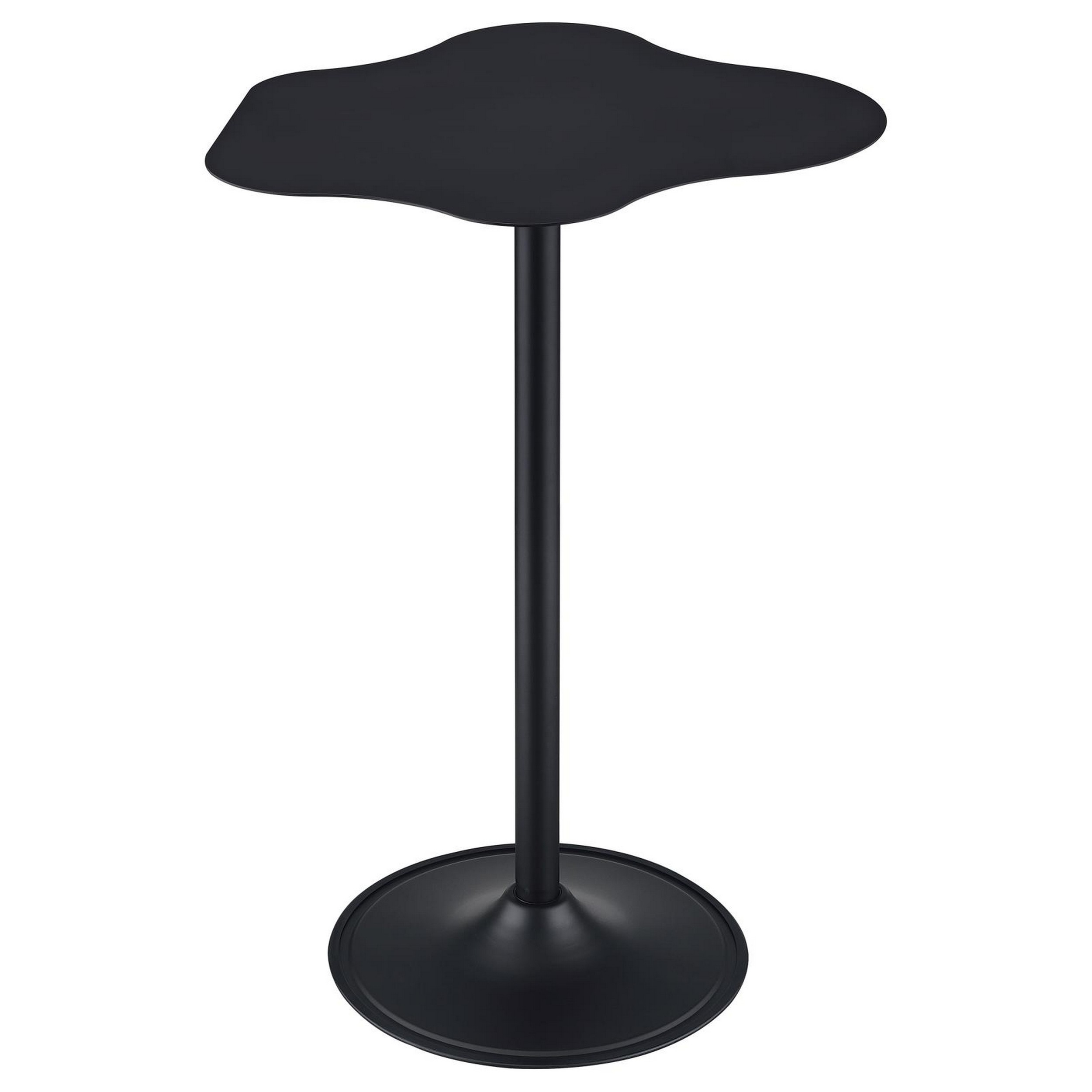 42 Inch Modern Bar Table, Black Metal Frame, Irregular Cloud Design -Saltoro Sherpi