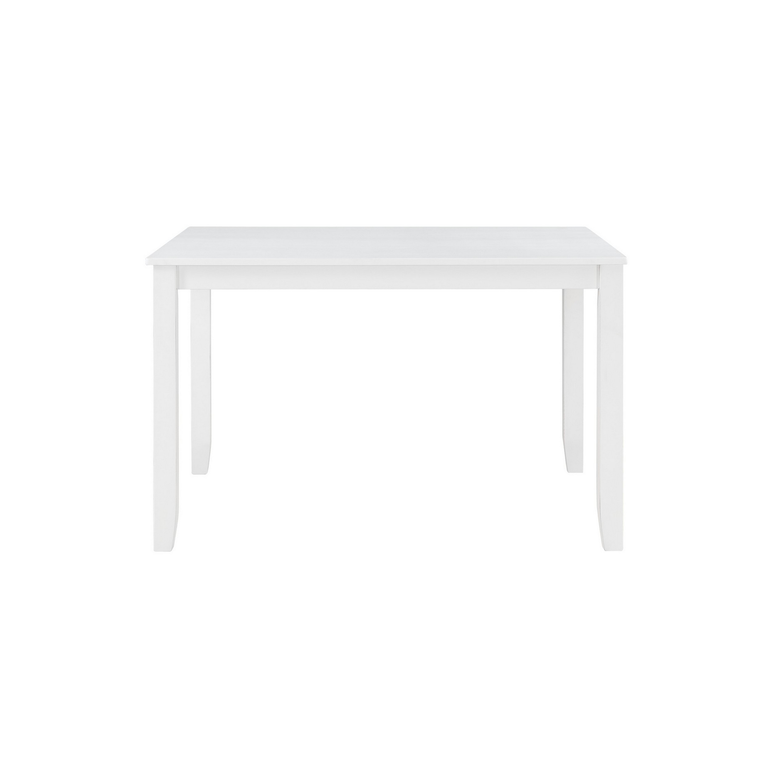 Ava 5pc Dining Table Set, 4 Lattice Back Chairs, White Rubberwood Frame -Saltoro Sherpi