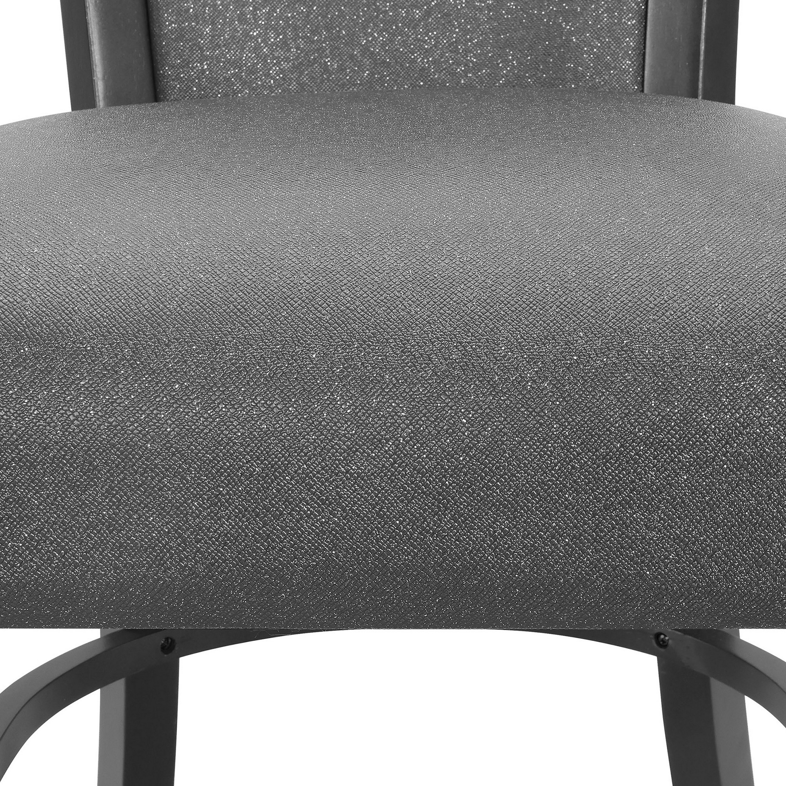 Brandon 24 Inch Counter Height Chair Set Of 2, Gray Fabric Upholstery -Saltoro Sherpi