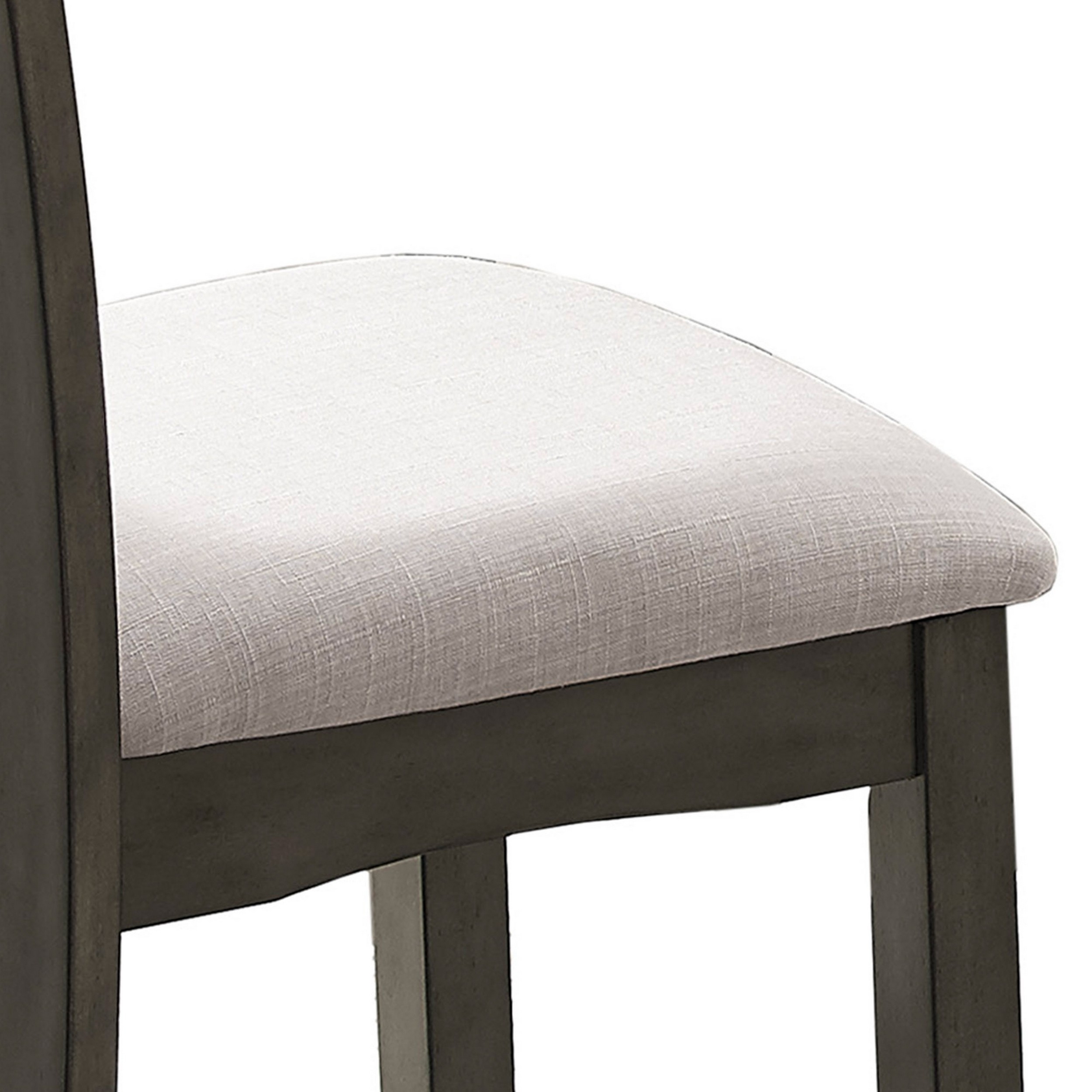 Brandon 25 Inch Counter Height Chair Set Of 2, Fabric Upholstery, Gray -Saltoro Sherpi