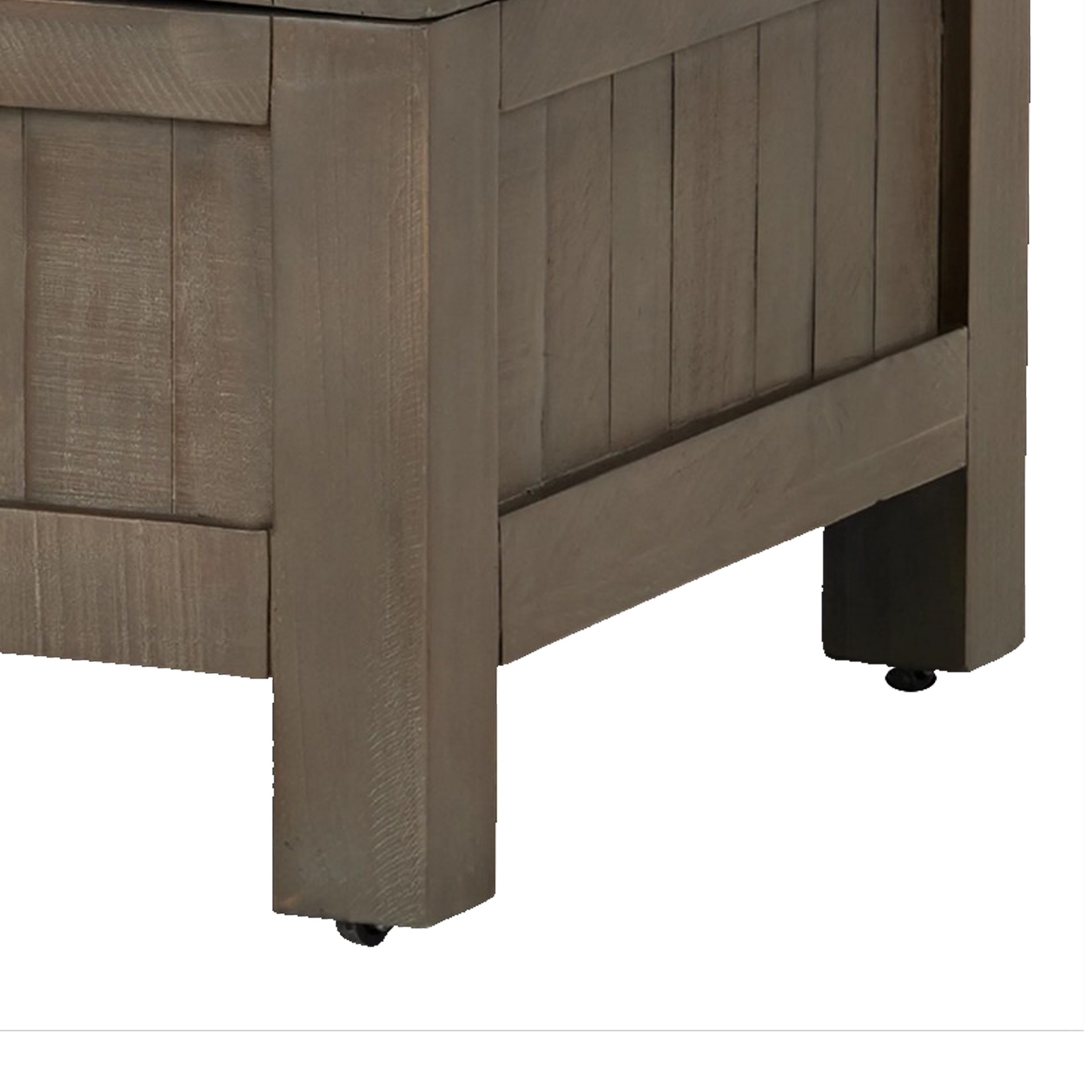 Tarn 48 Inch Coffee Table With Lift Top, Trunk Design, Rustic Gray Wood -Saltoro Sherpi