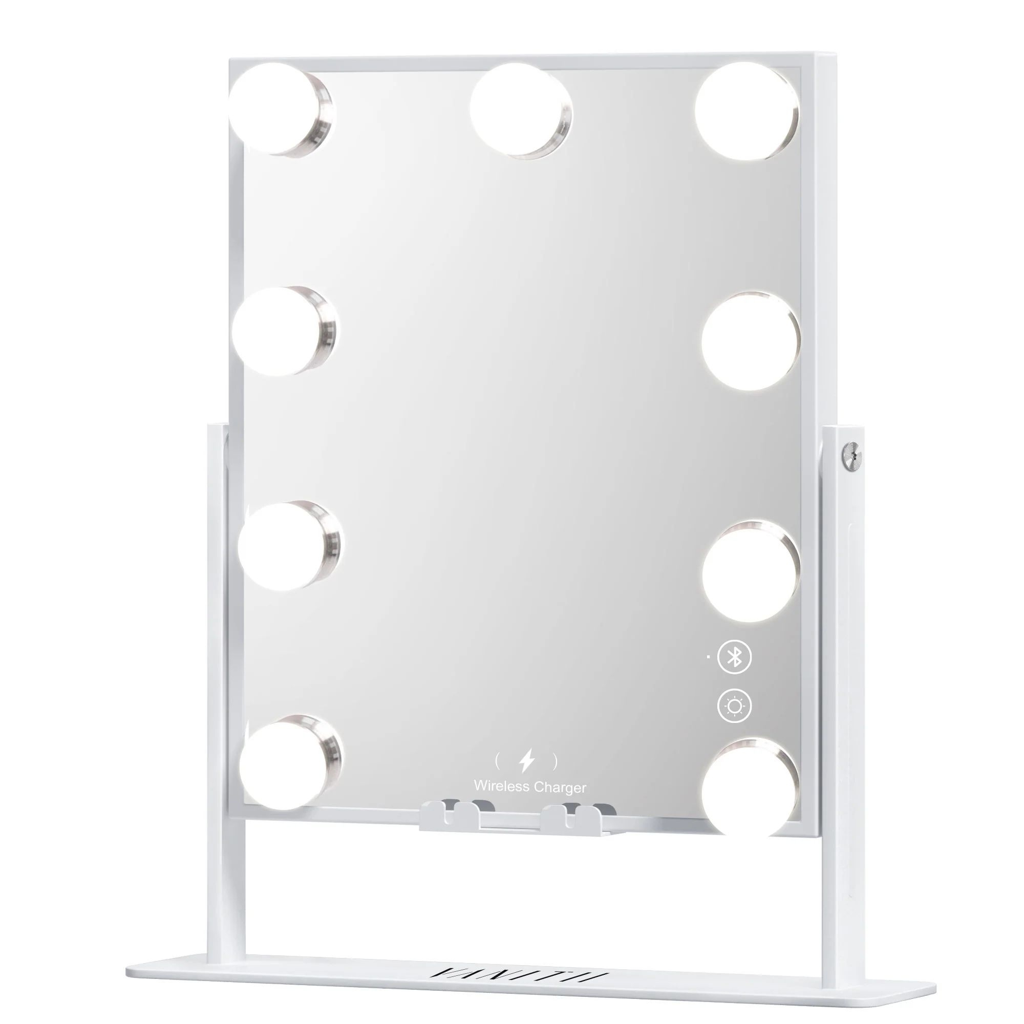 Opi 12 X 14 Vanity Mirror, Wireless Charging, Smart Touch, Bluetooth, White - Saltoro Sherpi