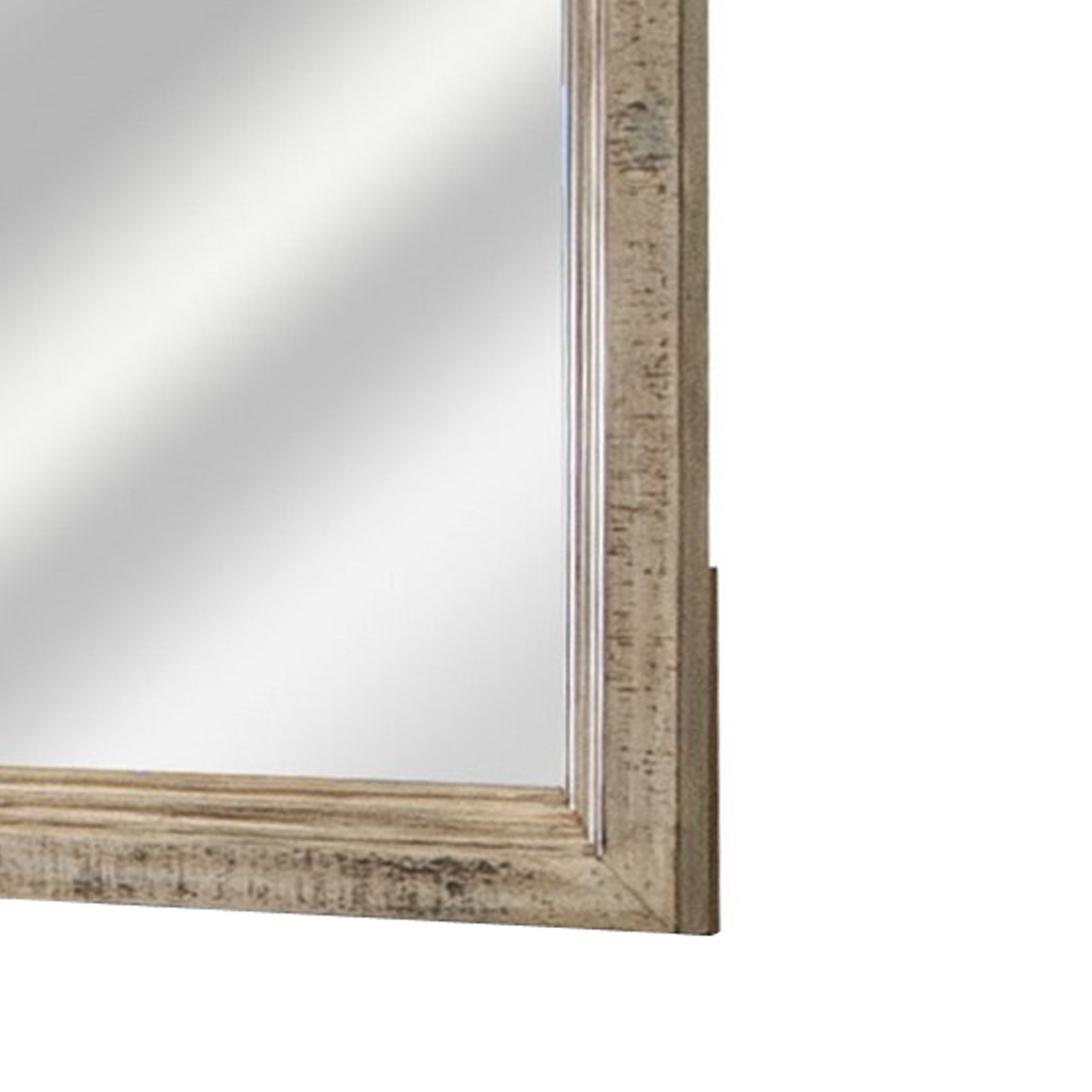 Nite 33 X 45 Inch Dresser Mirror, Pine Wood, Rectangular, Taupe Brown - Saltoro Sherpi